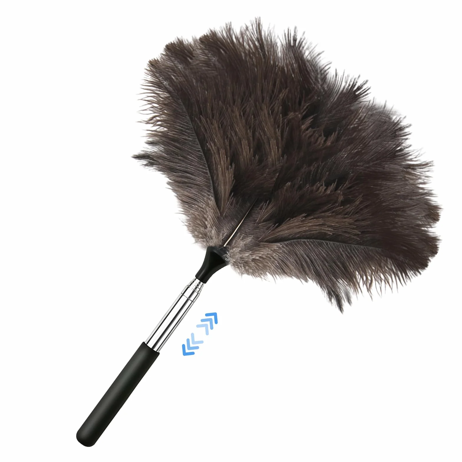 Flintronic Plumero Extensible de Plumas de Avestruz 39-115cm, Antiestático, Reutilizable