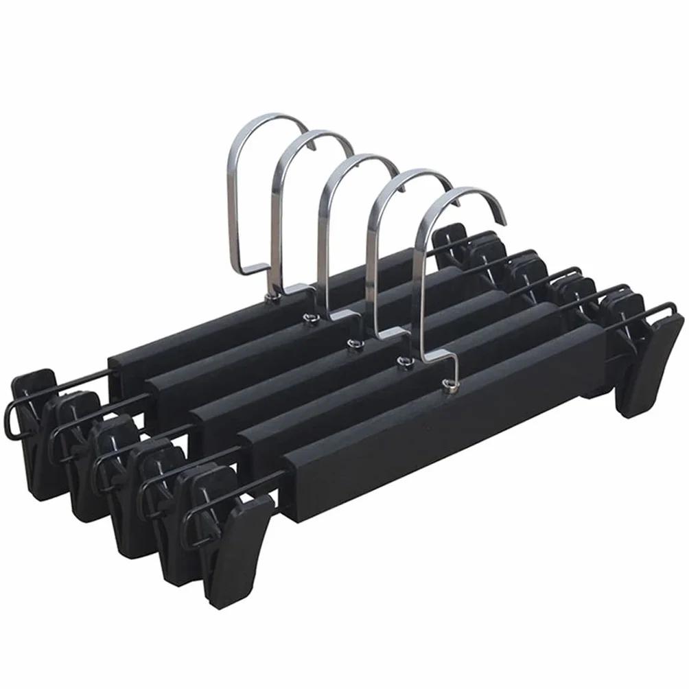 Perchas Perchero Para Ropa, Perchas Para Pantalones Que Ahorran Espacio, Antideslizantes Con Pinzas Ajustables, Gancho Giratorio De 360 ​​grados Perchas Pantalones ( Color : Black , Size : 10pcs )