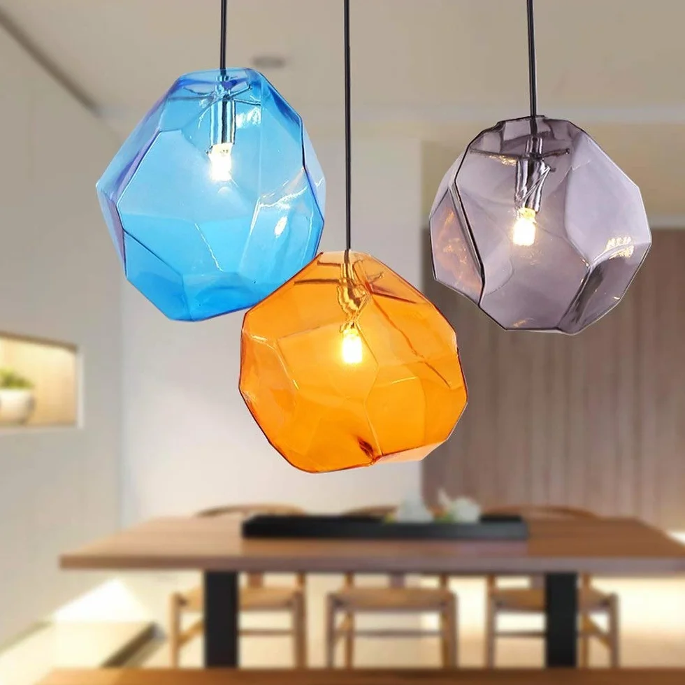 Lámpara de Techo, Lámpara de Techo LED de Vidrio Creativa for Dormitorio, Oficina, cafetería, Restaurante, galería de Arte, Halloween, Navidad(Gray)