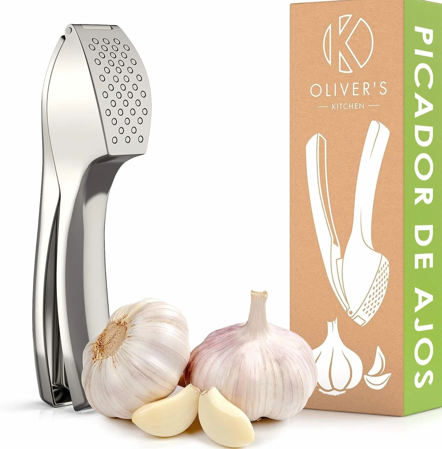 Oliver's Kitchen Prensa Ajos Picador de Ajo Fácil de Usar