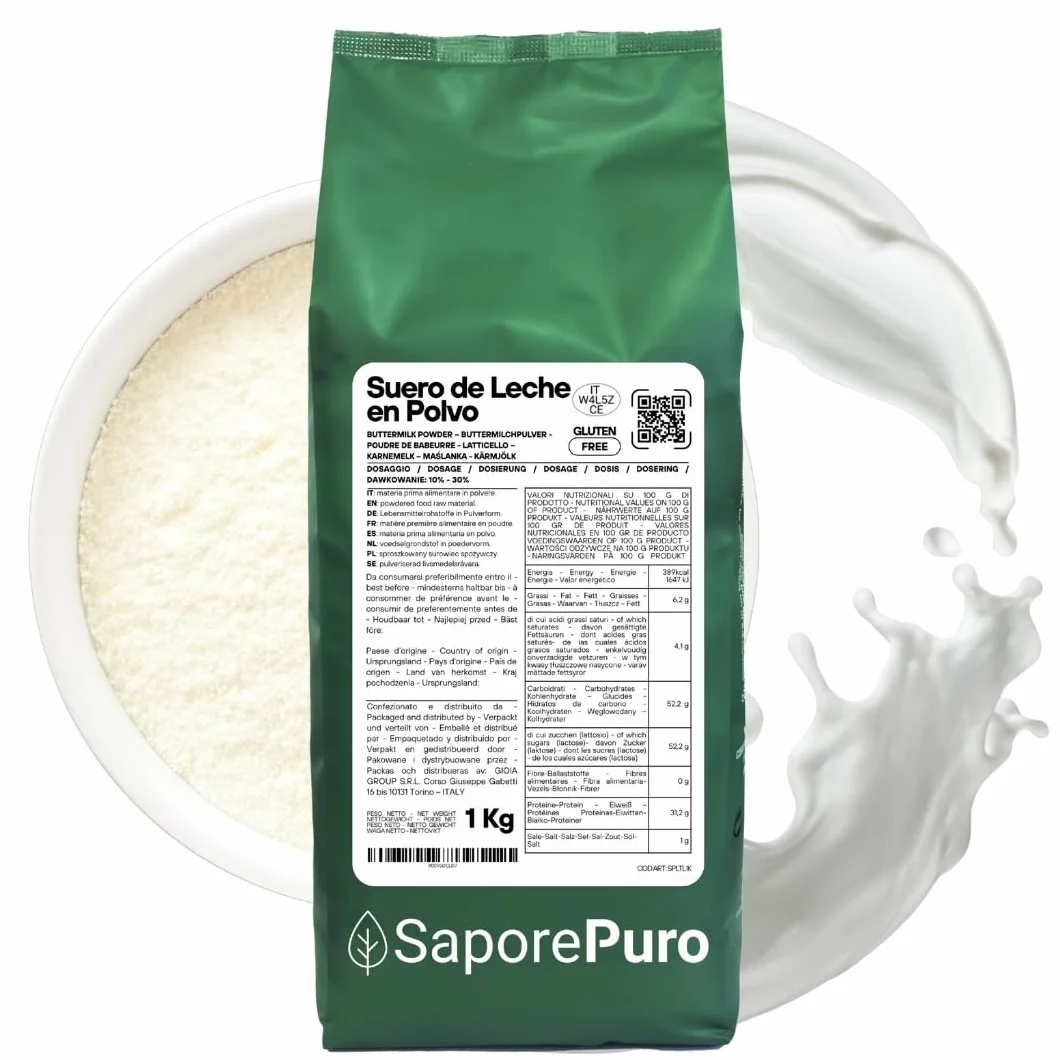 Saporepuro Buttermilk, Suero de la leche en polvo 1 kg