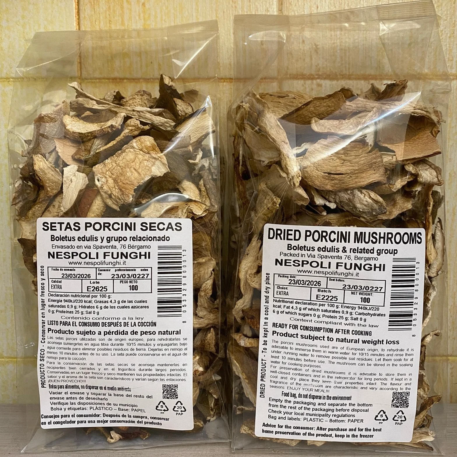 Boletus secos 50 g calidad extra Nespoli Funghi
