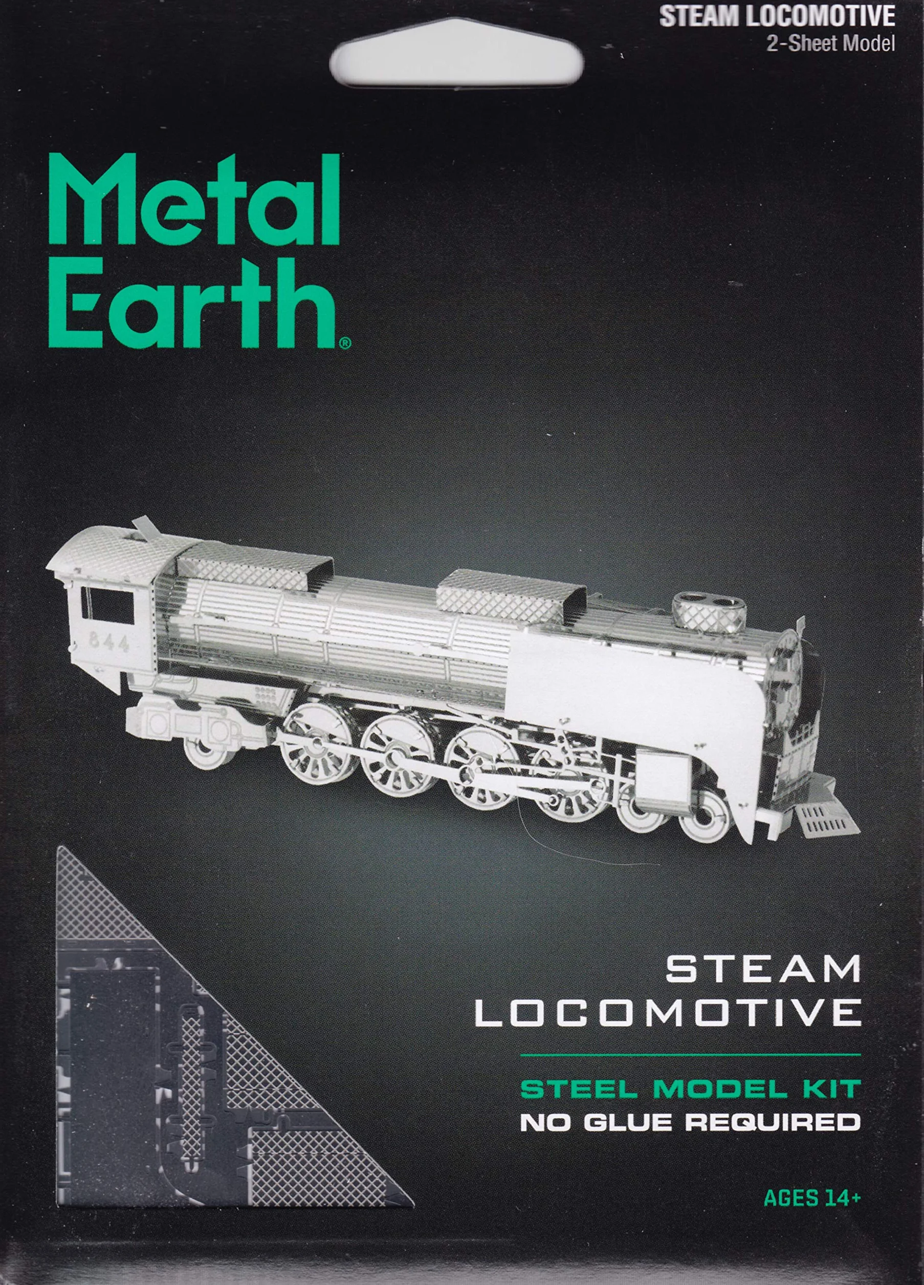 Metal Earth Puzzle 3D Locomotora De Vapor. Rompecabezas De Metal De Vehículos. Maquetas para Construir para Adultos Nivel Desafiante De 11 X 2.3 X 3 Cm
