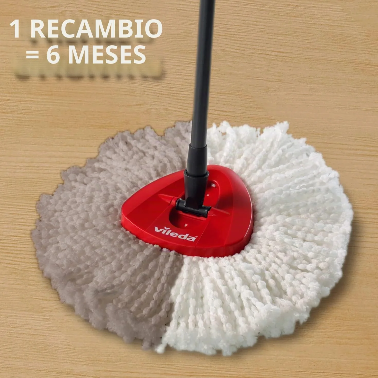 Vileda EasyWring and Clean Turbo Classic Cabezal de Recambio de fregona de Microfibra Blanco 2 Unidades