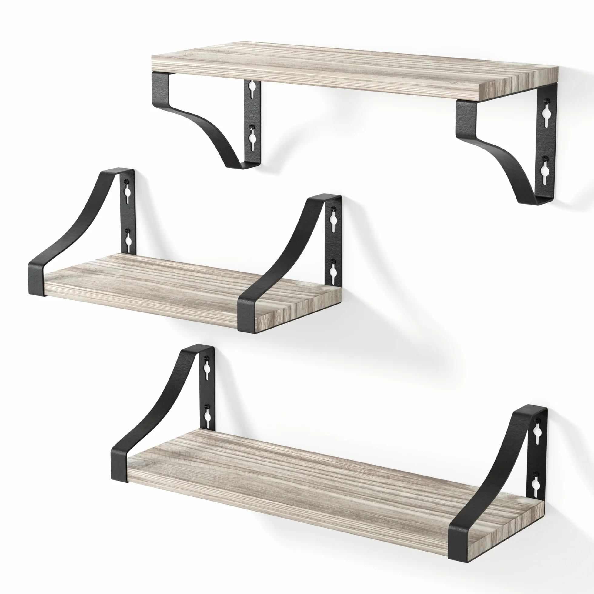 Estanteria Pared 3 Niveles Repisas Flotantes Madera Natural Abedul
