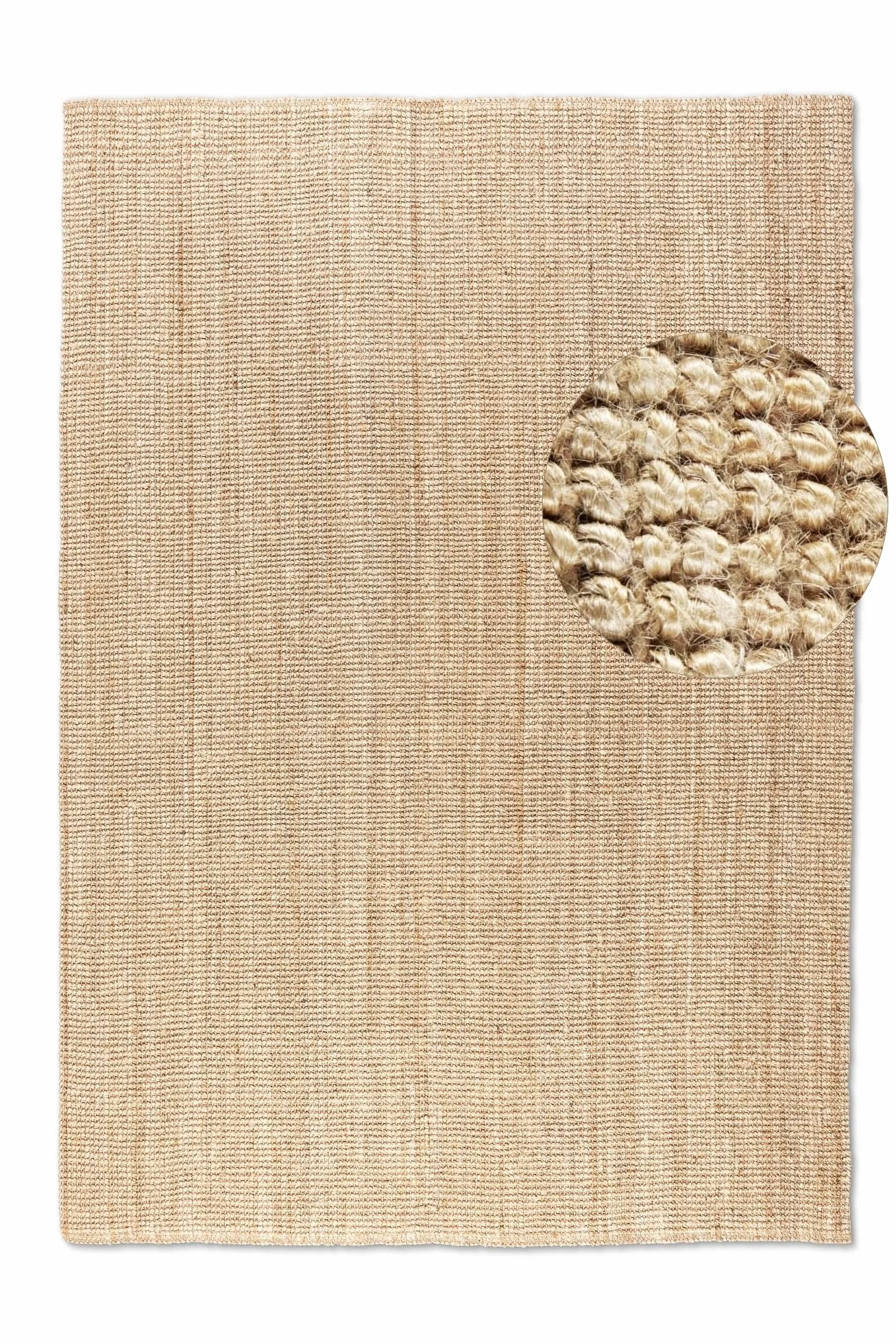 Hanse Home Alfombra de Yute Natural para salón, Dormitorio, Comedor, 190 x 280 cm, Tejida a Mano y Natural, Estilo Bohemio