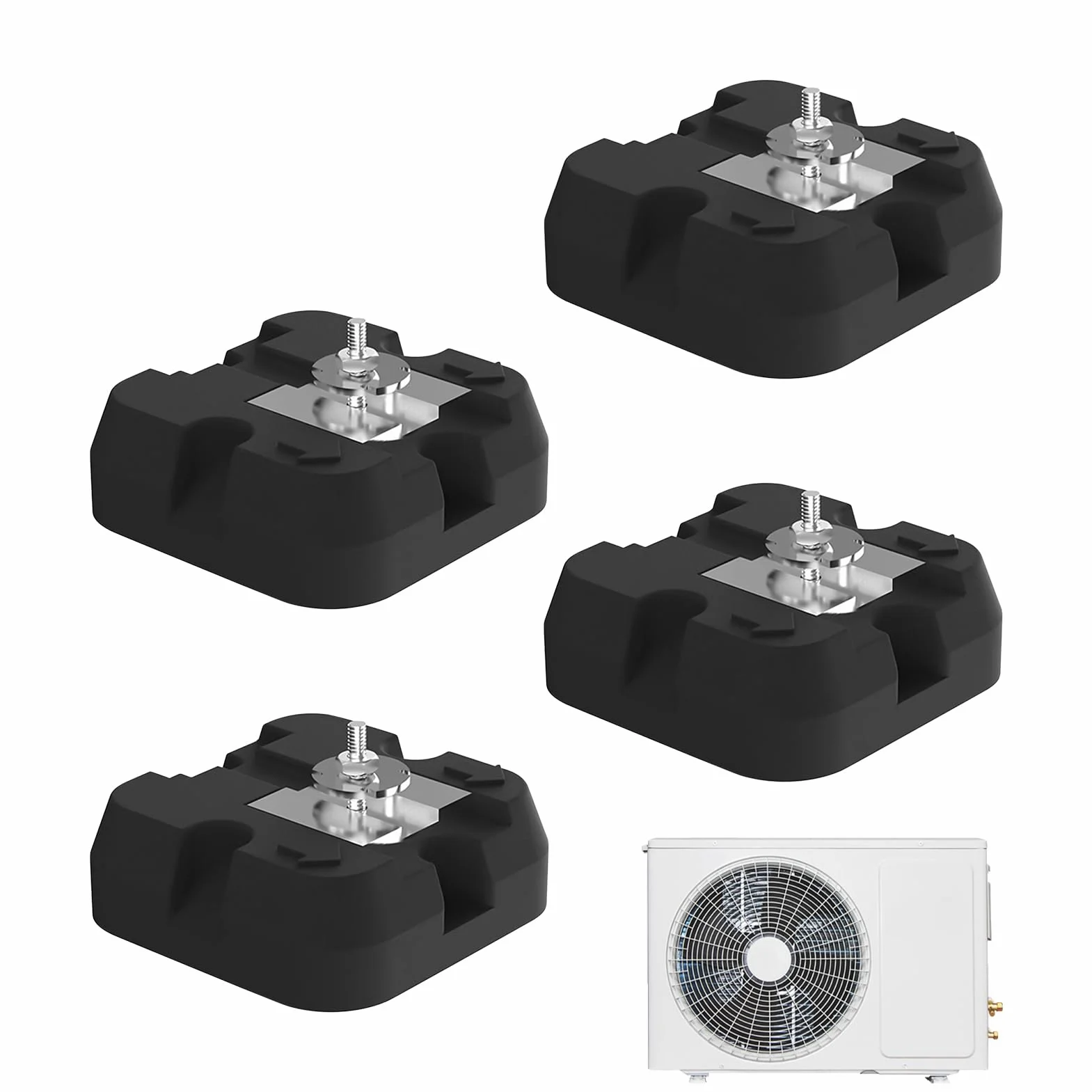 Soportes Base Para Aire Acondicionado Split Base para Bomba de Calor | 4 Piezas Soportes Antivibración Capacidad 500 kg