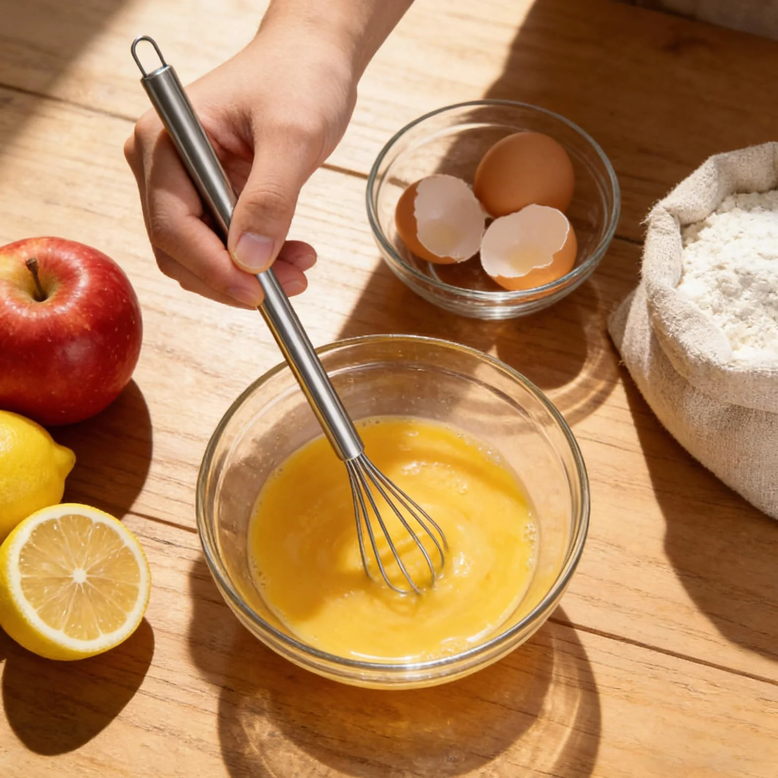 2 Piezas Varillas Cocina de Acero Inoxidable, Batidores Pequeños, Mini Batidora Manual para Tazas Adecuado para Mezclar Masa, Huevos, Batir Espuma y Batir Huevos