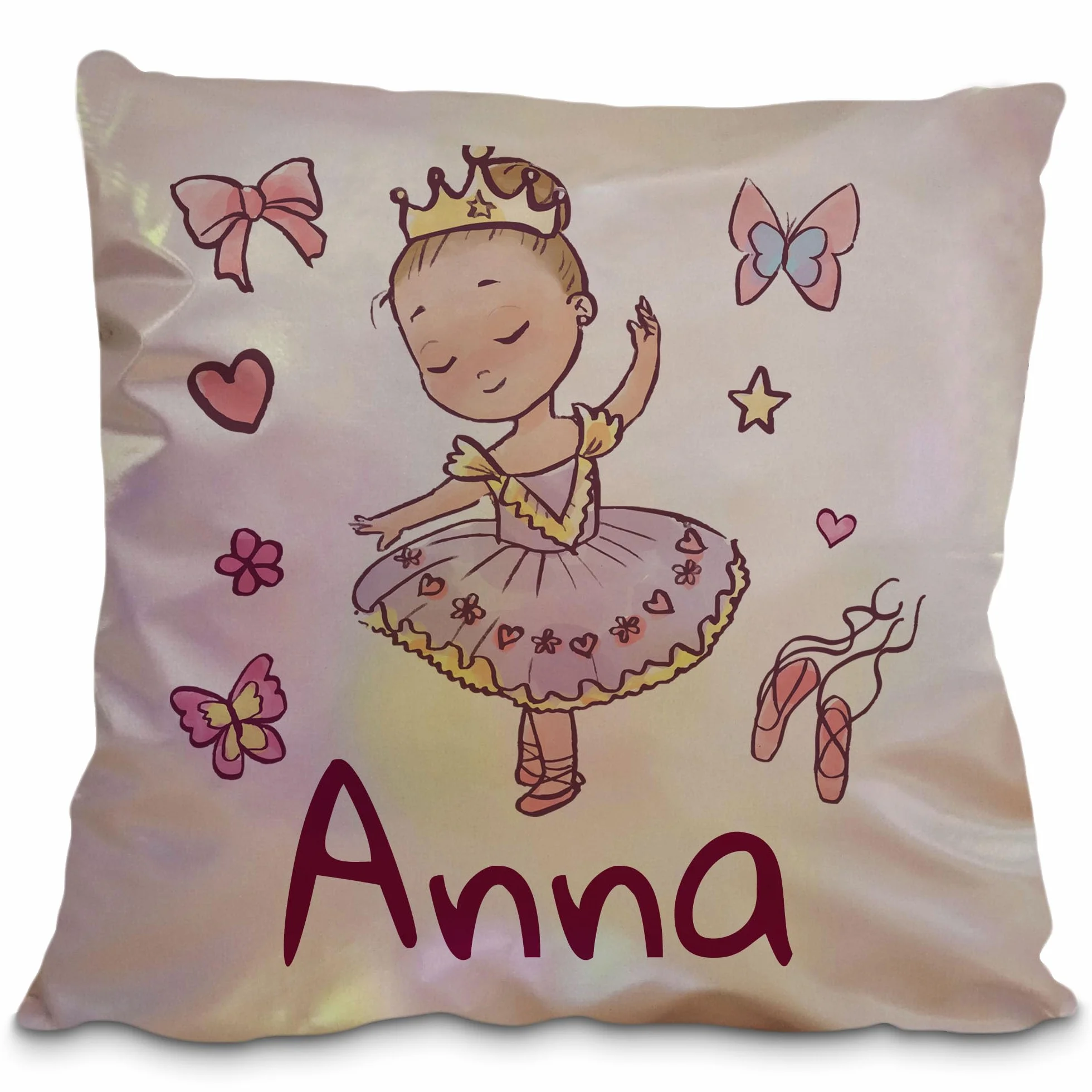 LolaPix Cojin Personalizado Mágico 40x40cm. Cojin Guarderia. Cojines Infantiles Personalizados. Cojín Infantil con Nombre 3 Colores Disponibles. Cojines Fantasía 40x40cm. Bailarina