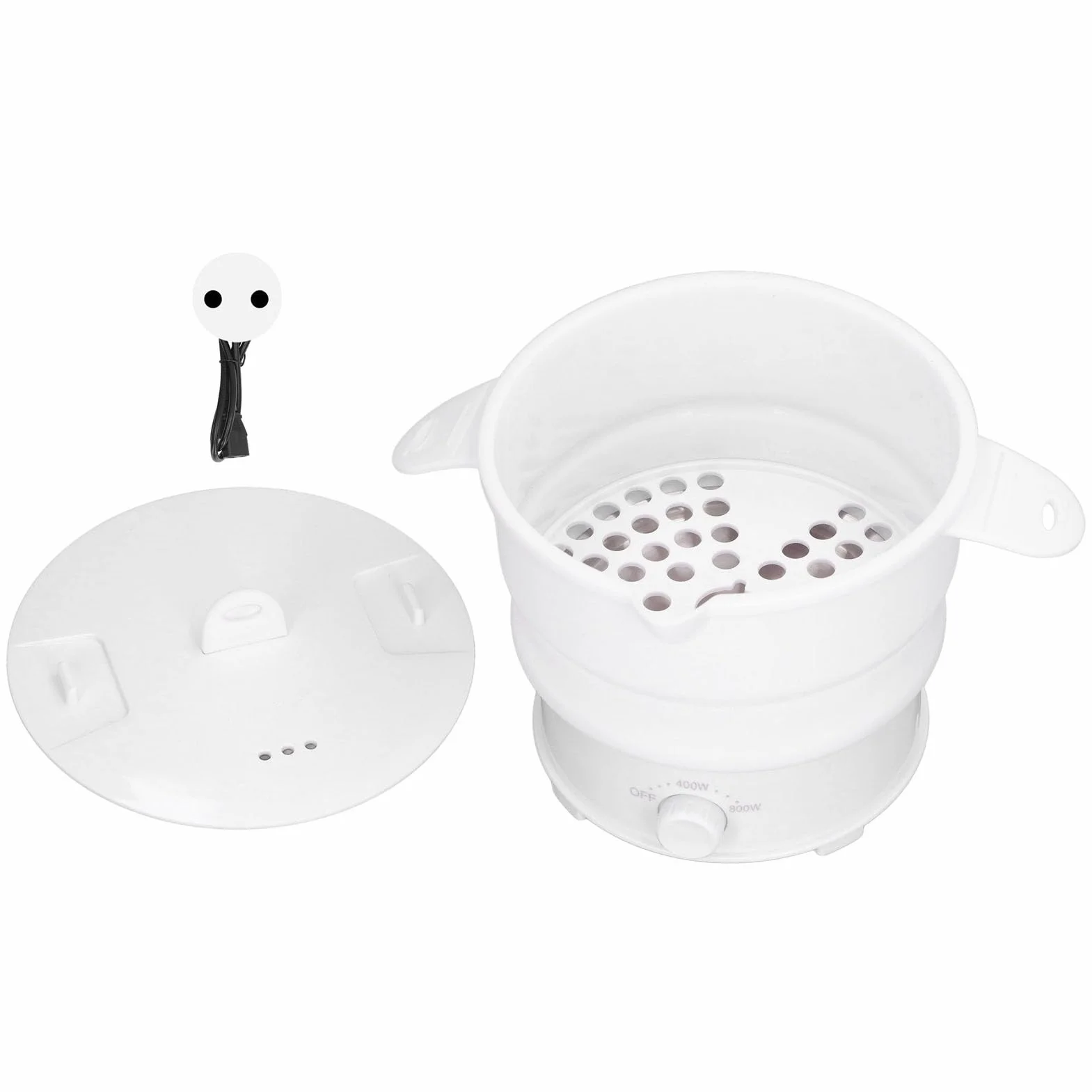 Olla Caliente Eléctrica 800W 1.2L Mini Plegable Portátil para Acampar, Oficina, Hotel