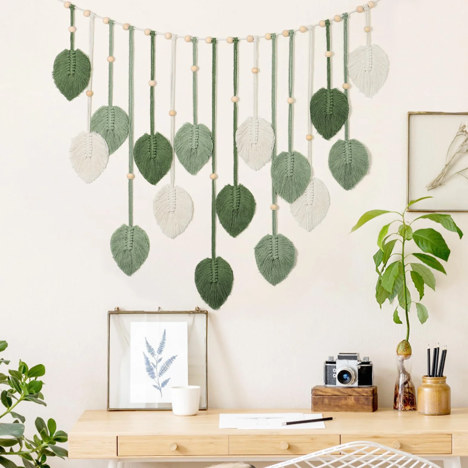 Betylifoy Macramé Tapiz de Pared Boho Verde Grande para Dormitorio Sala de Estar