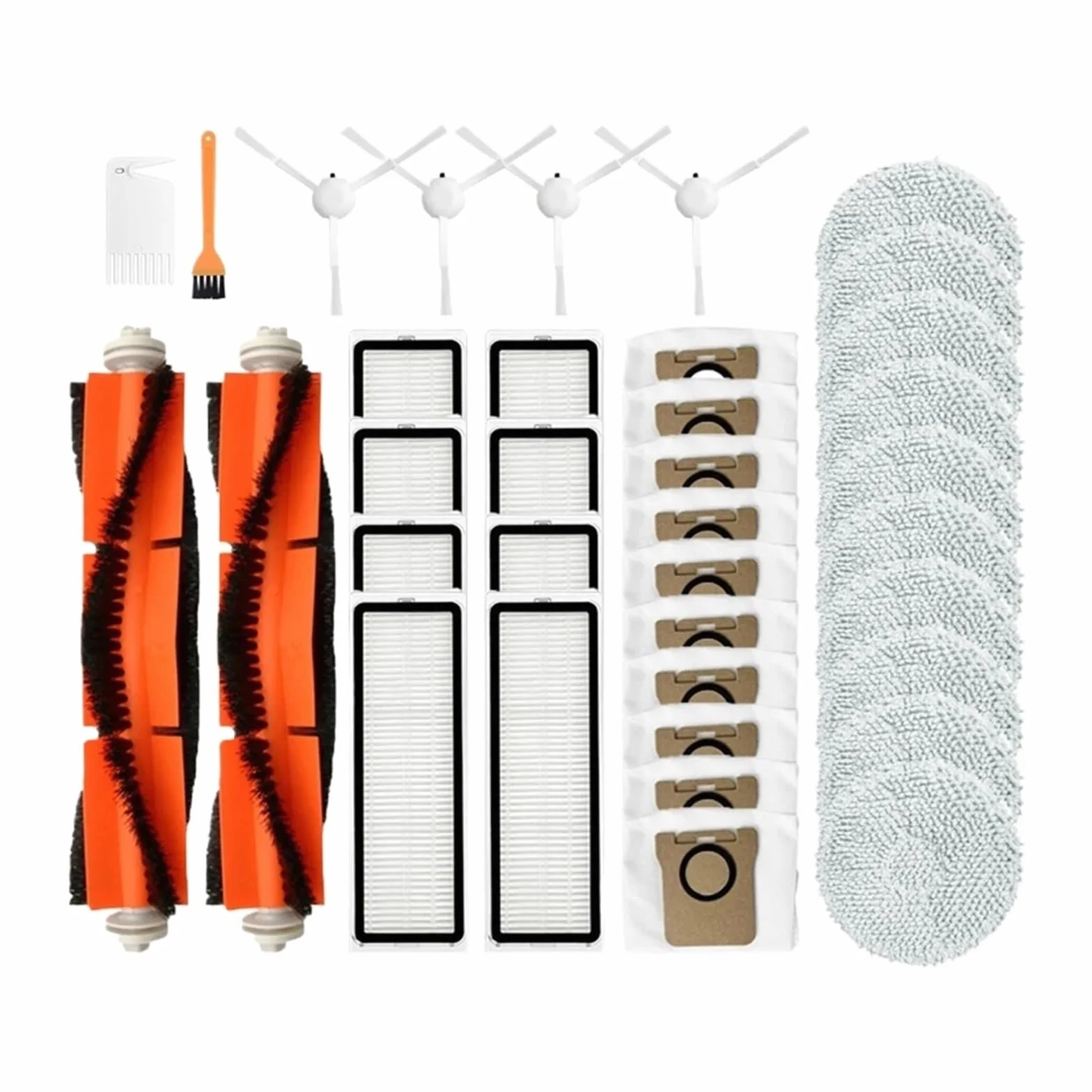 SteFik Accesorios de Repuesto for Filtro de Cepillo Lateral Principal y paño de fregona. Compatible con aspiradora robótica XIAOMI Mijia B101CN, hogar Inteligente