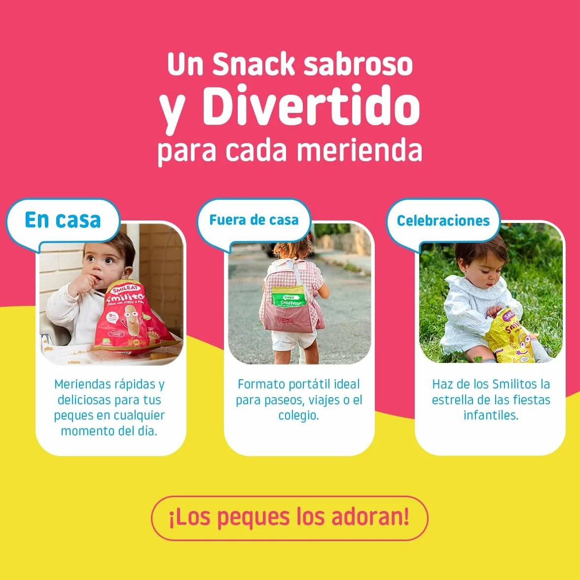 Smileat Smilitos Snack Fresa y Plátano 25g Merienda para Bebés 8 Meses