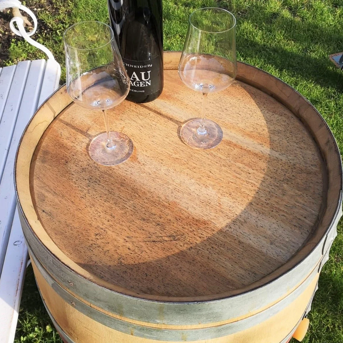 Barrica de vino auténtica de roble para decoración de jardín, de 225 litros