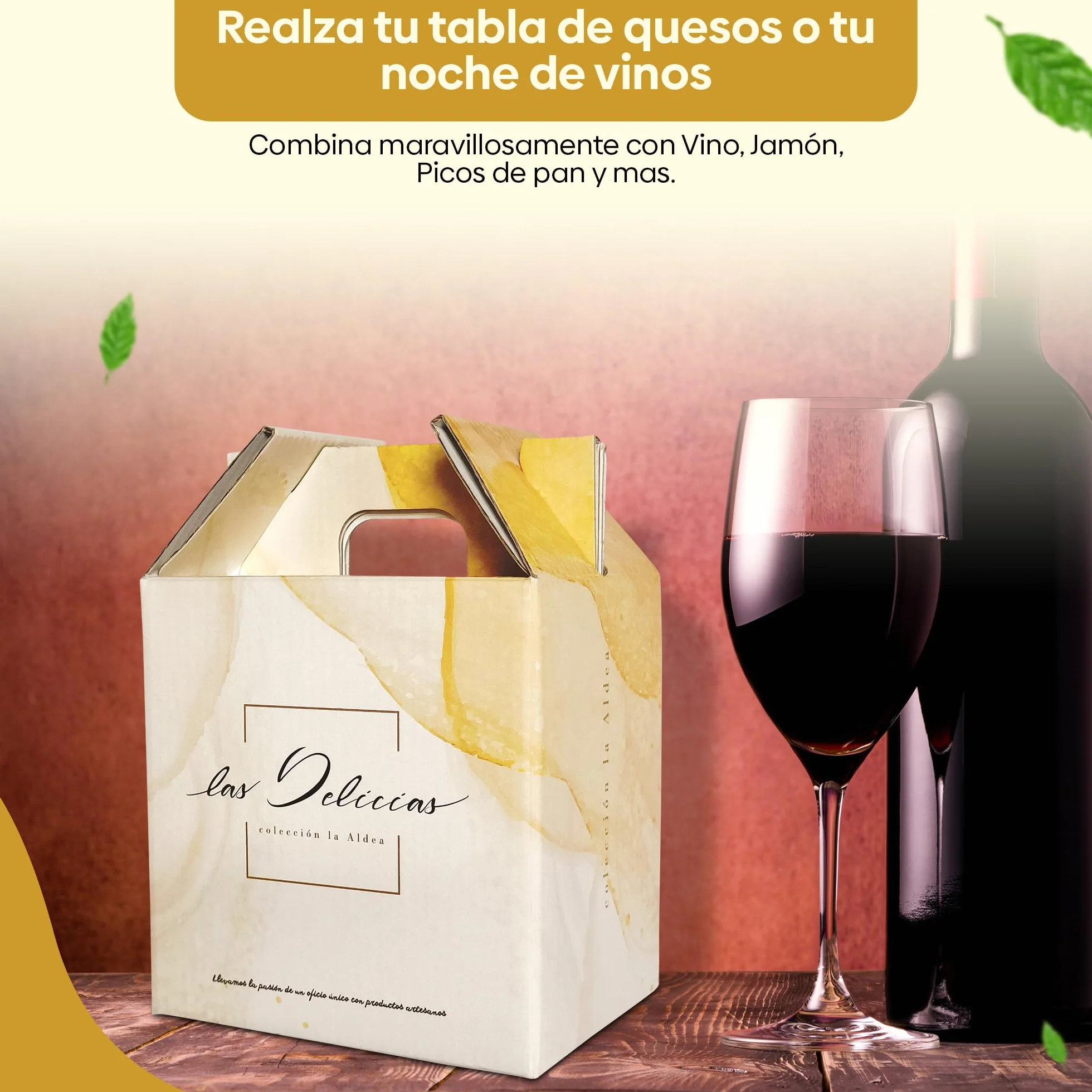 QUESOS LA ALDEA Caja Regalo Gourmet queso de Oveja 950g 5 Cuñas Artesanales Semi Curado