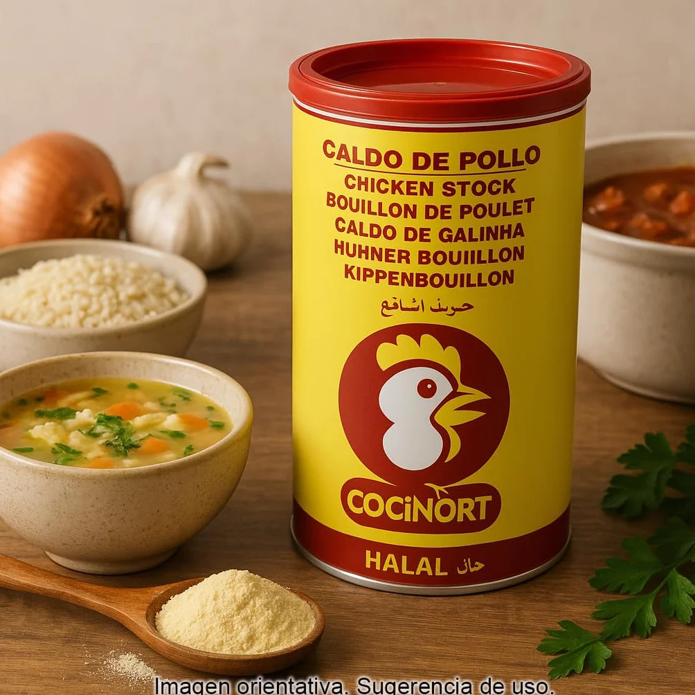 Concentrado de caldo de pollo en polvo 1 kg para sopas, guisos, arroces y salsas