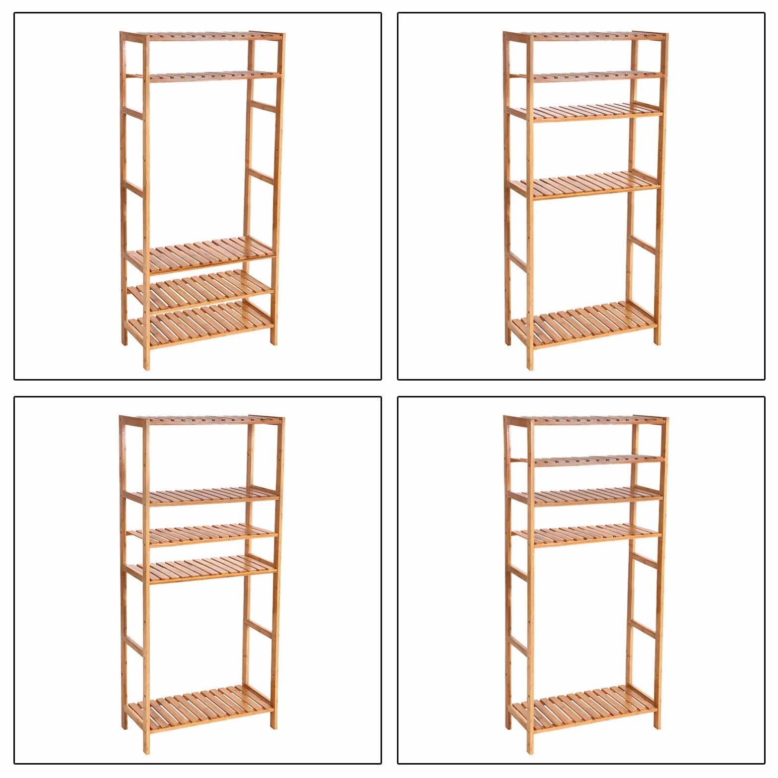 SONGMICS Estantería de bambú 130 x 60 x 26 cm BCB35Y Organizador para baño