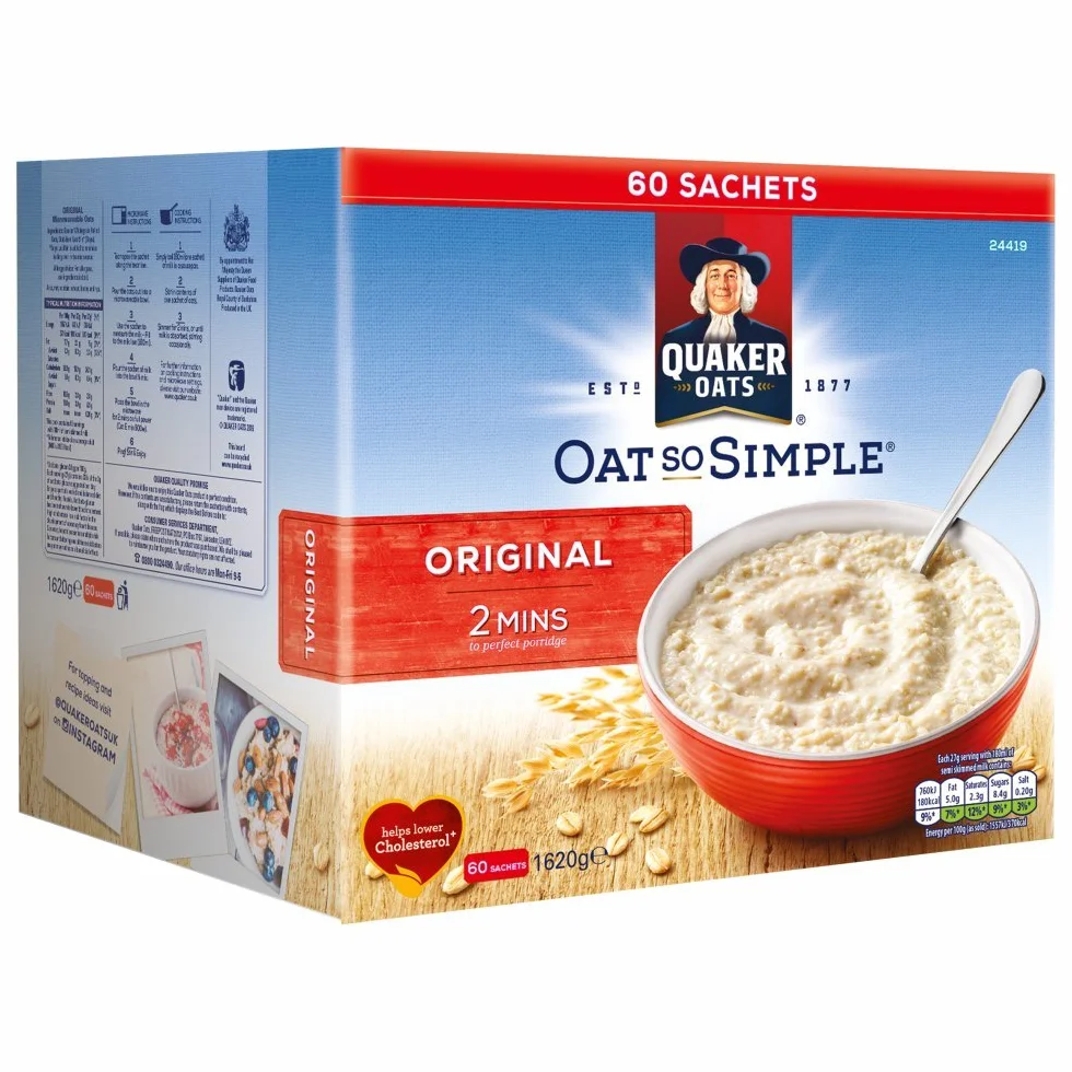 Quaker Oats So Simple Original Microondas 27g Bolsitas X 60