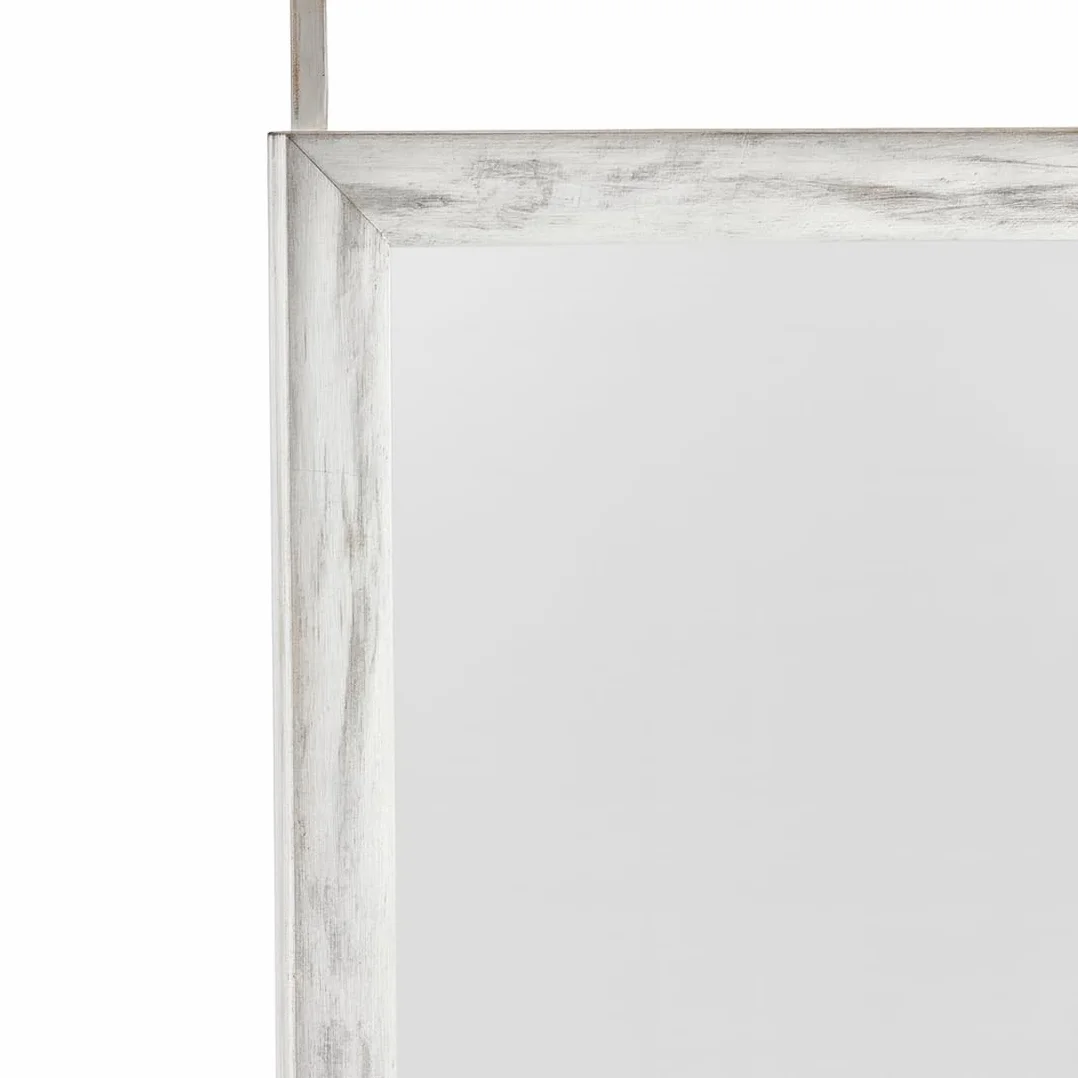 Acomoda Textil Espejo Colgante de Puerta con Gancho para Habitación, Vestidor y Dormitorio. Espejo Cuerpo Entero Rectangular 109x35 cm Sin Agujeros Decorativo y Moderno (Gris)