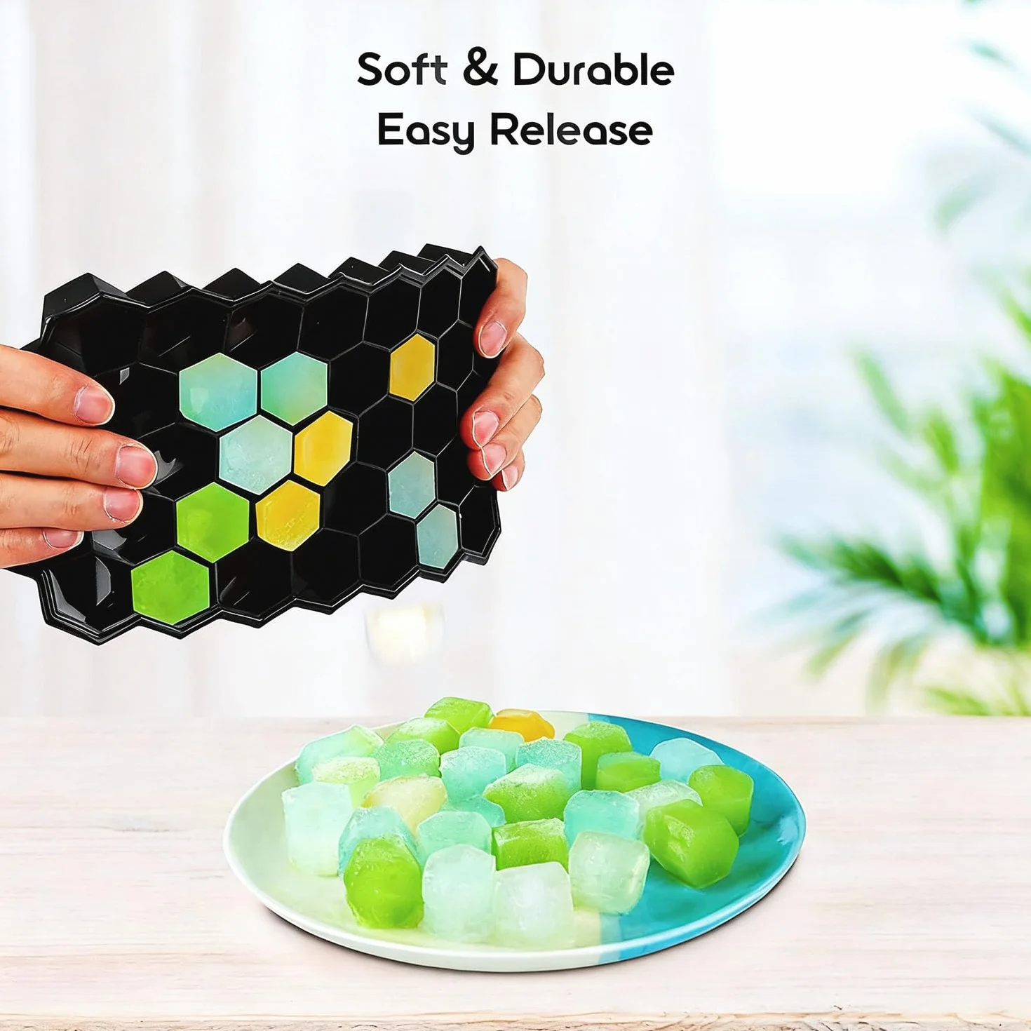 Pack 3 Cubitera de Silicona 37 Compartimentos Apilable con Tapa Sin BPA Negro