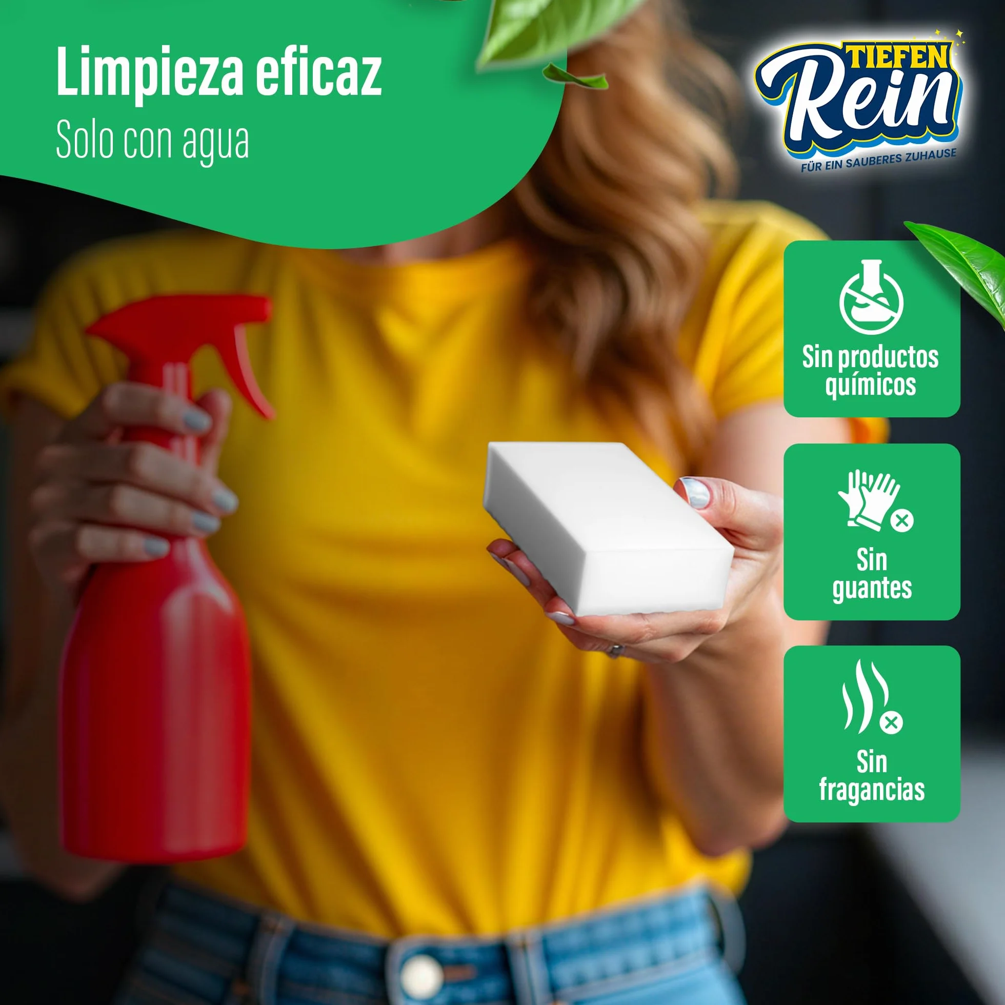 Esponja Magica de Melamina Extra Duradera 2 Piezas - Borrador Magico Cleaner de Suciedad