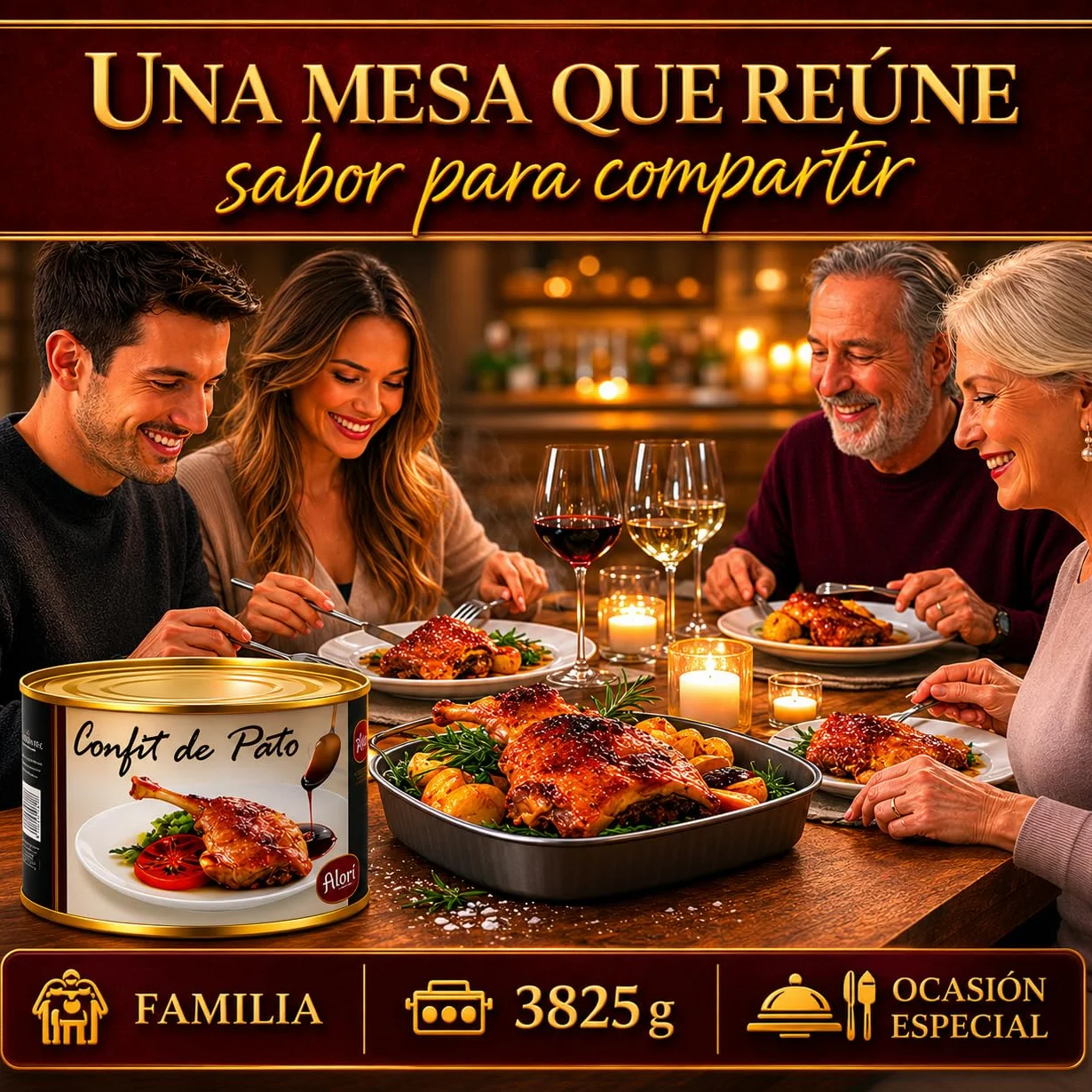 POLGRI Confit de Pato Muslos Confitados Gourmet 3825 g 12 Unidades Carne de Caza Premium