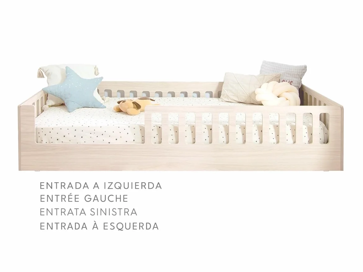 Bainba Cama Montessori BARROTES Creta 90x190 cm (Entrada Izquierda)