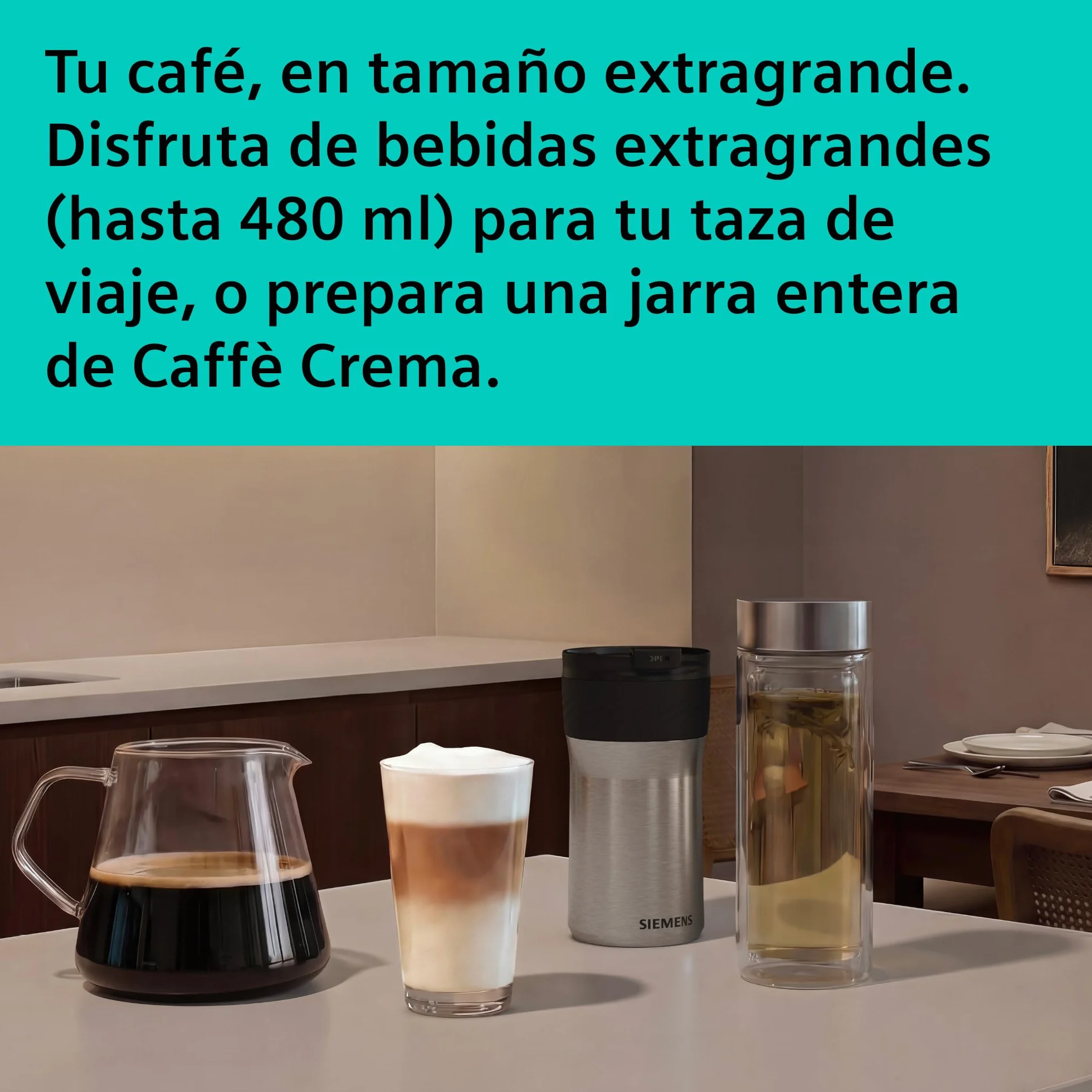 SIEMENS, cafetera superautomática, EQ900 iAroma, sabores personalizados, molienda precisa, pantalla grande para uso intuitivo, dos depósitos para granos diferentes, inox, TQ927E03