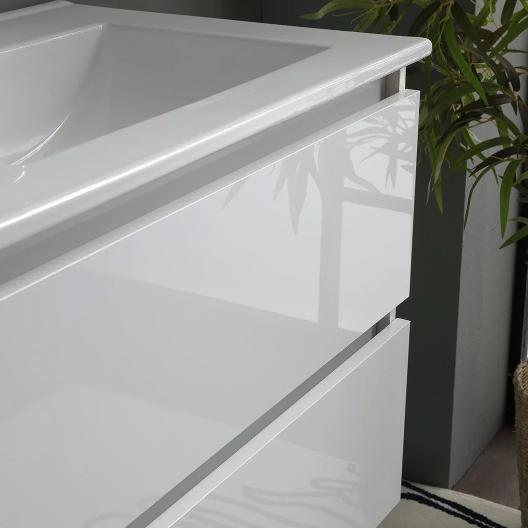 Kiamami Valentina - Mueble de baño Blanco Brillante 120cm, cajones y Lavabo Doble | Benaco