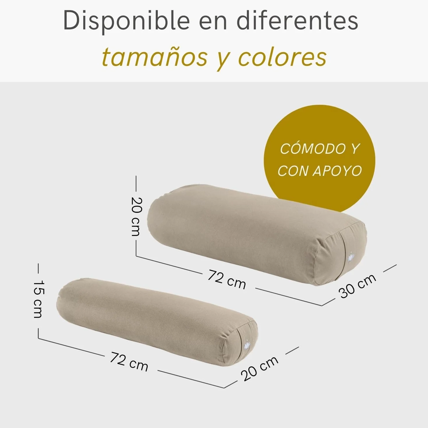 Lotuscrafts Cojín de Yoga para Yin Yoga, Rollo, Funda Lavable de Algodón Orgánico, Relleno de Ceiba, Cojín de Meditación