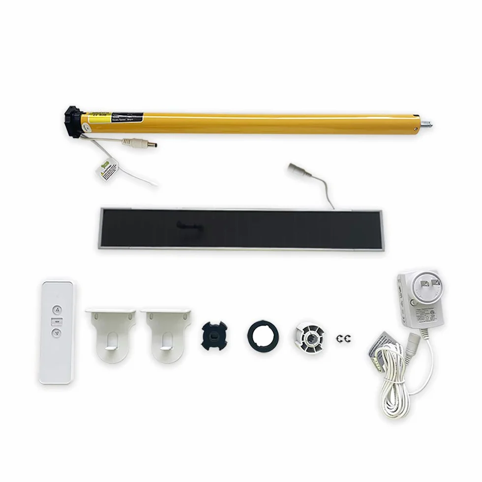 Olide Smart - Kit de motor tubular de cortina enrollable AM25 (con cargador de panel solar)