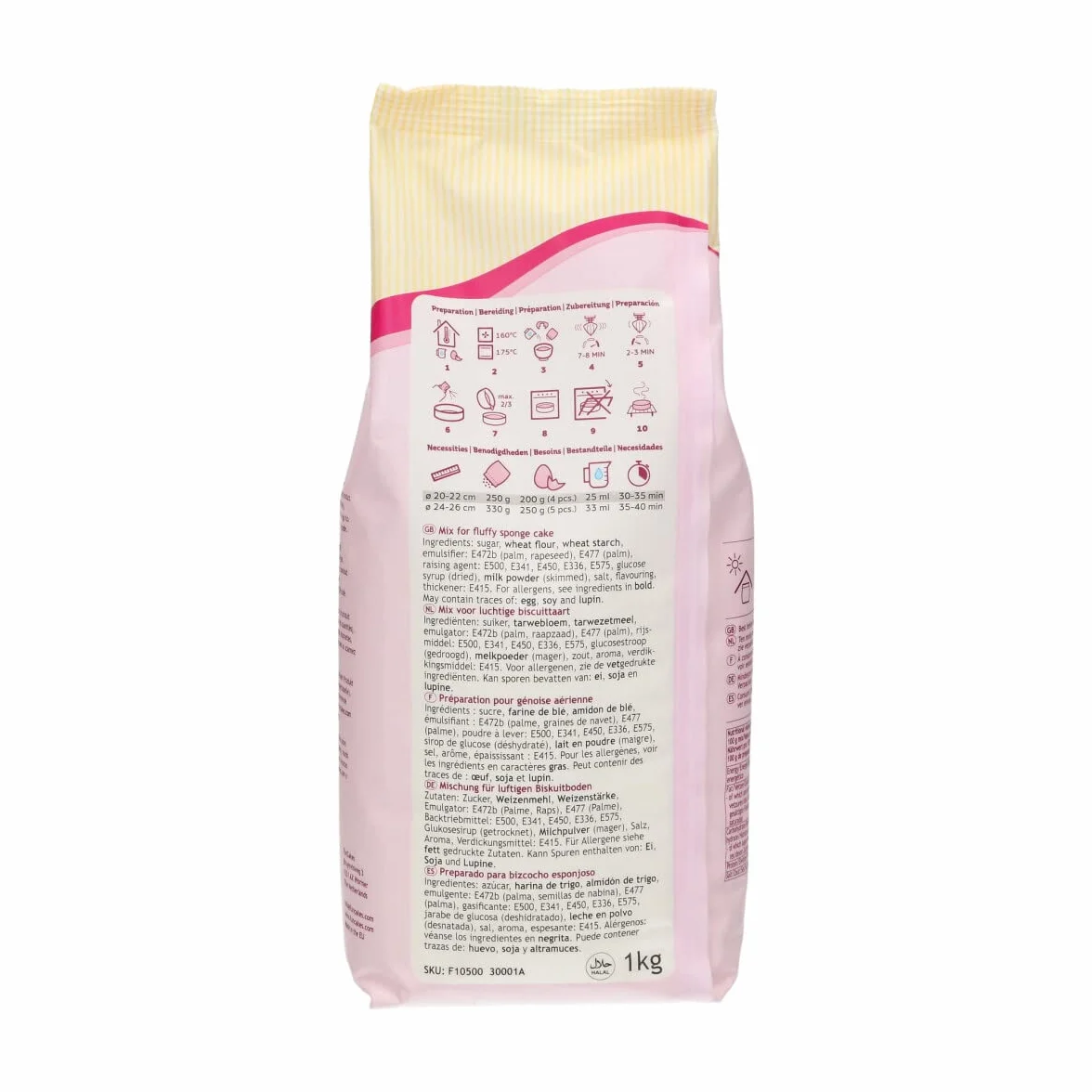 FunCakes Preparado para Bizcocho Deluxe 1 kg, Base para Pasteles, Calidad de Pastelería, Halal