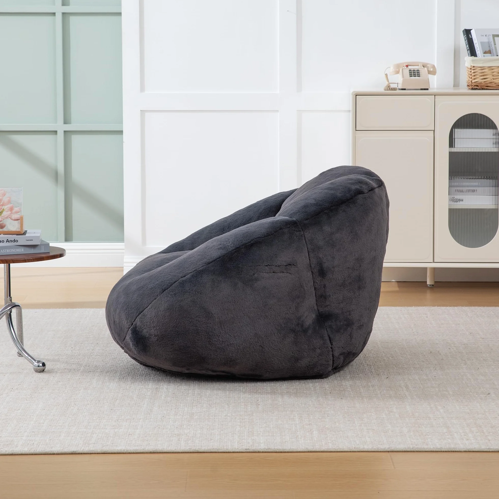 SACOOL Puf de felpa suave Sofá Puf antideslizante Funda no extraíble No requiere montaje Perfecto para la sala de estar, el salón o el dormitorio
