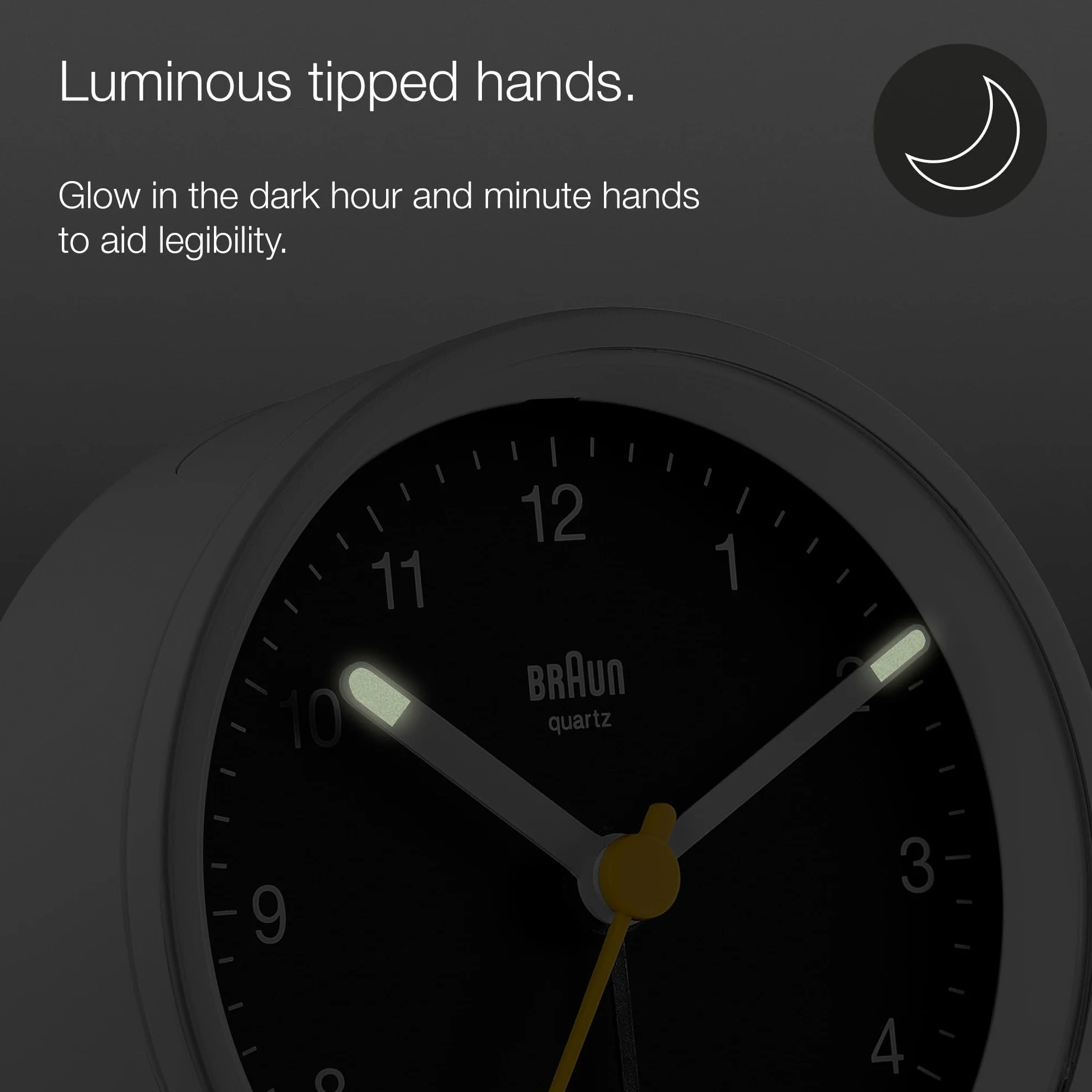 Braun BC12WB Reloj Despertador analógico clásico repetición iluminación Cuarzo silencioso Alarma pitido Crescendo Blanco Negro