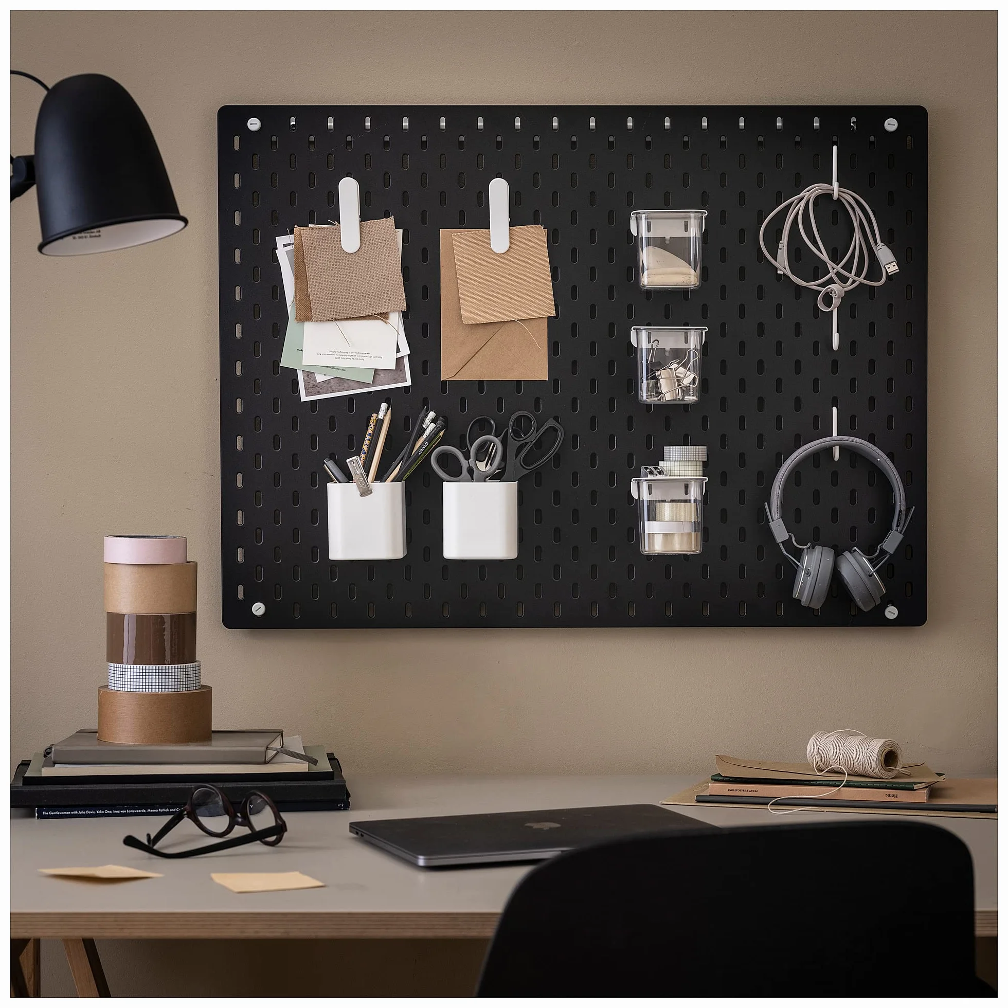 IKEA SKÅDIS Panel de Clavijas 76x56 cm Negro