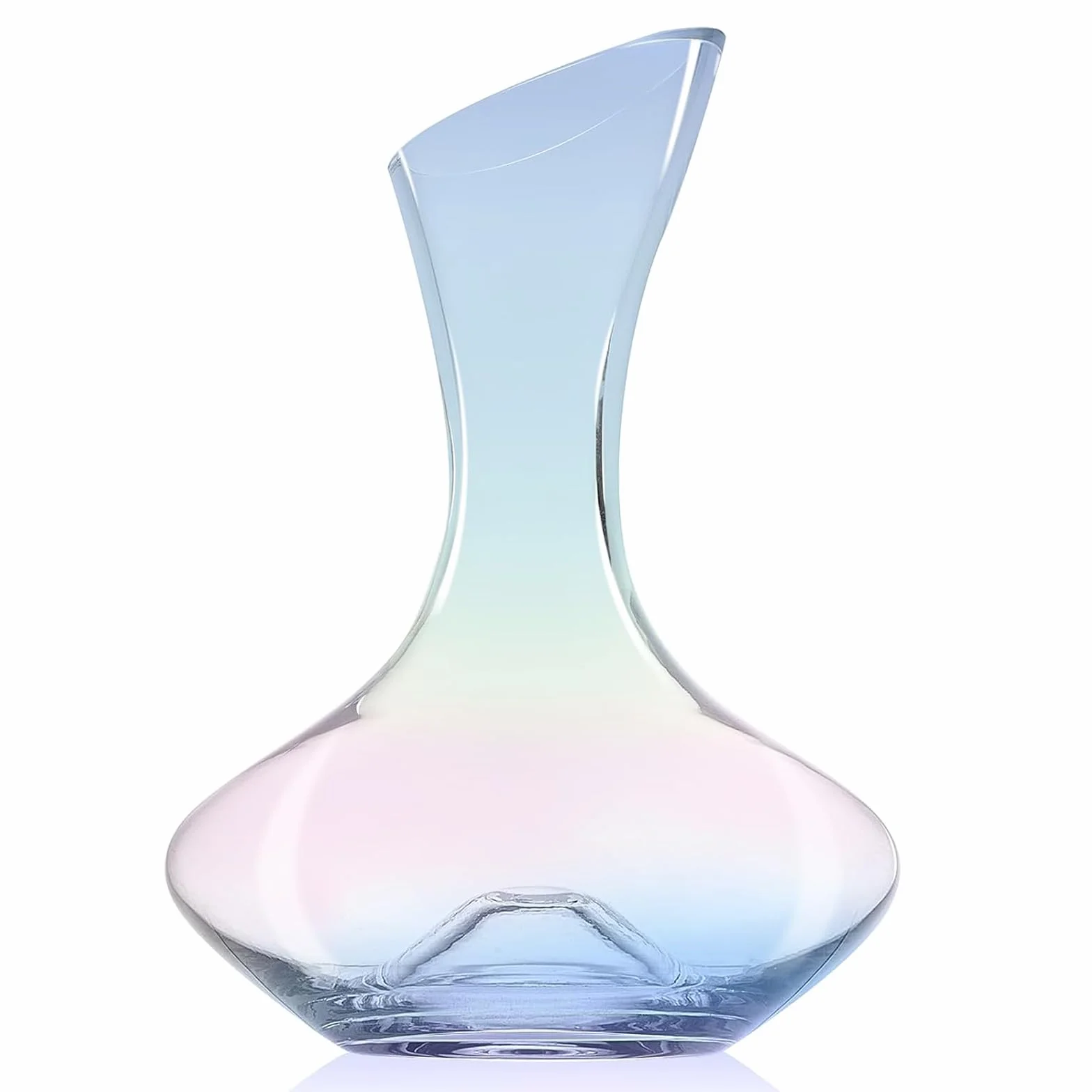 Decantador de Vino Iridiscente de 1200 ml, Decantador de Jarra de Vino soplado a Mano, Accesorio de aireador de Vino de Cristal para Amantes del Vino