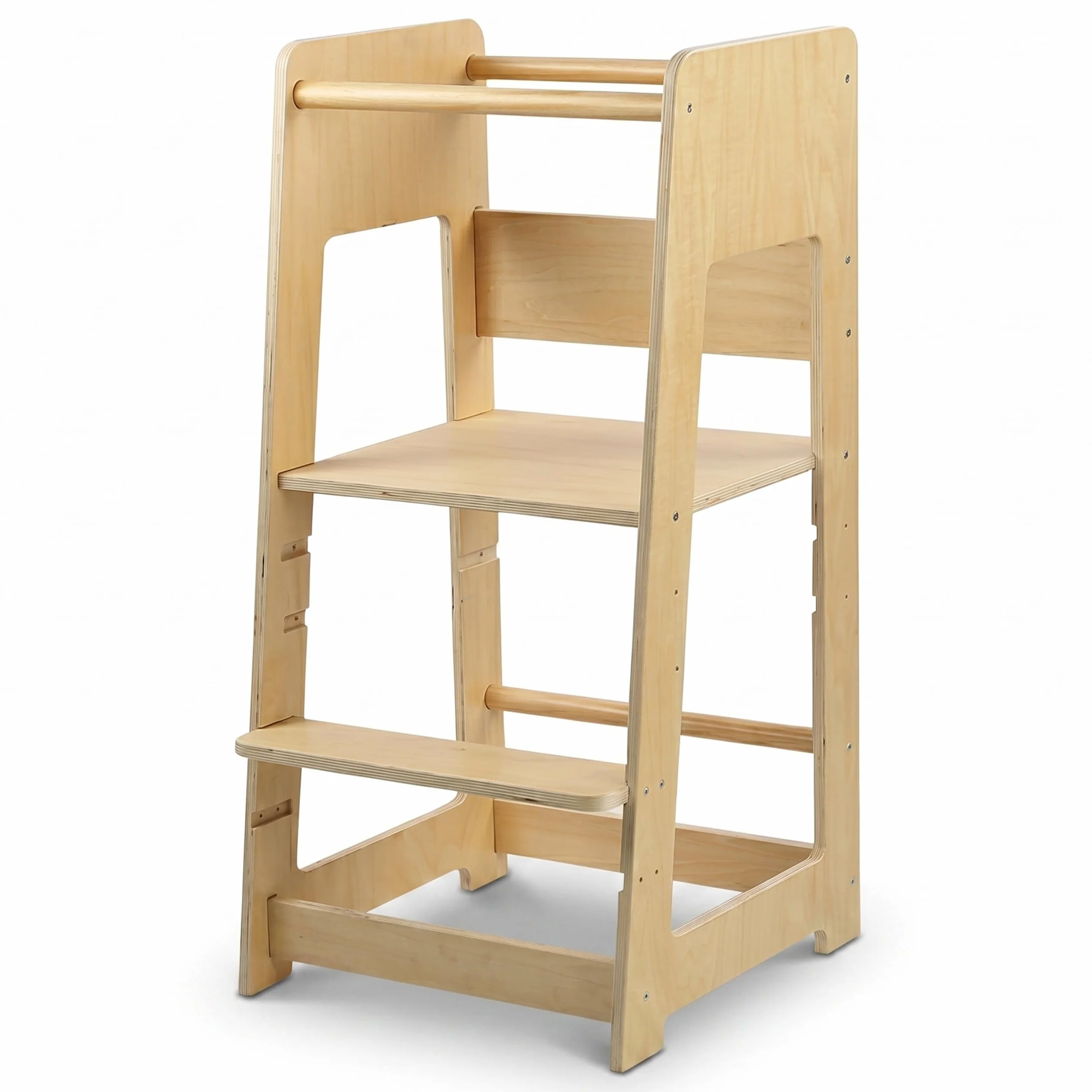 Relaxdays Torre de aprendizaje regulable antivuelco 90x44x44 cm natural