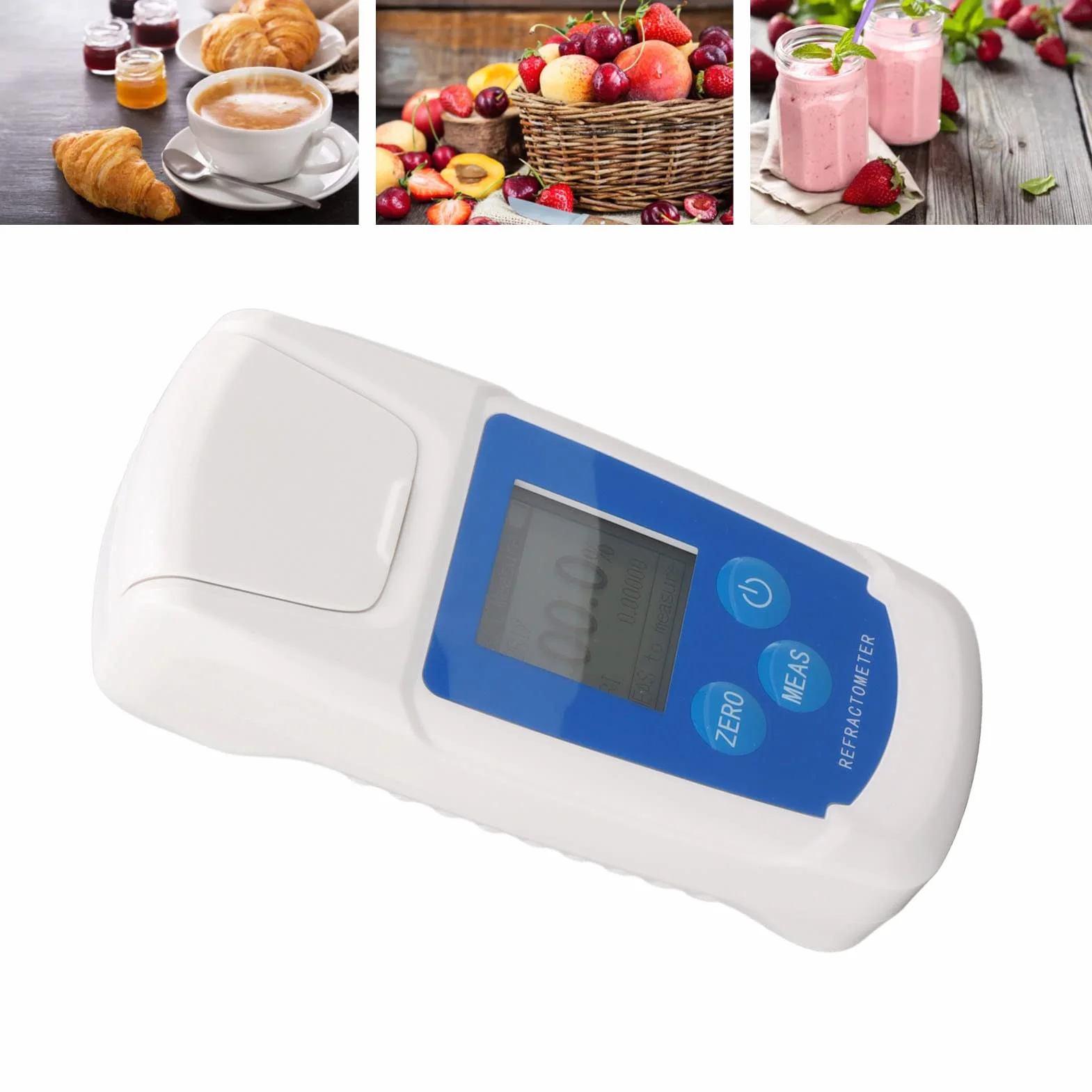 Refractómetro digital Brix de alta precisión, contador de azúcar de calibración automática con pantalla de retroiluminación para Homebrew Wine Making Juice Honey Testing