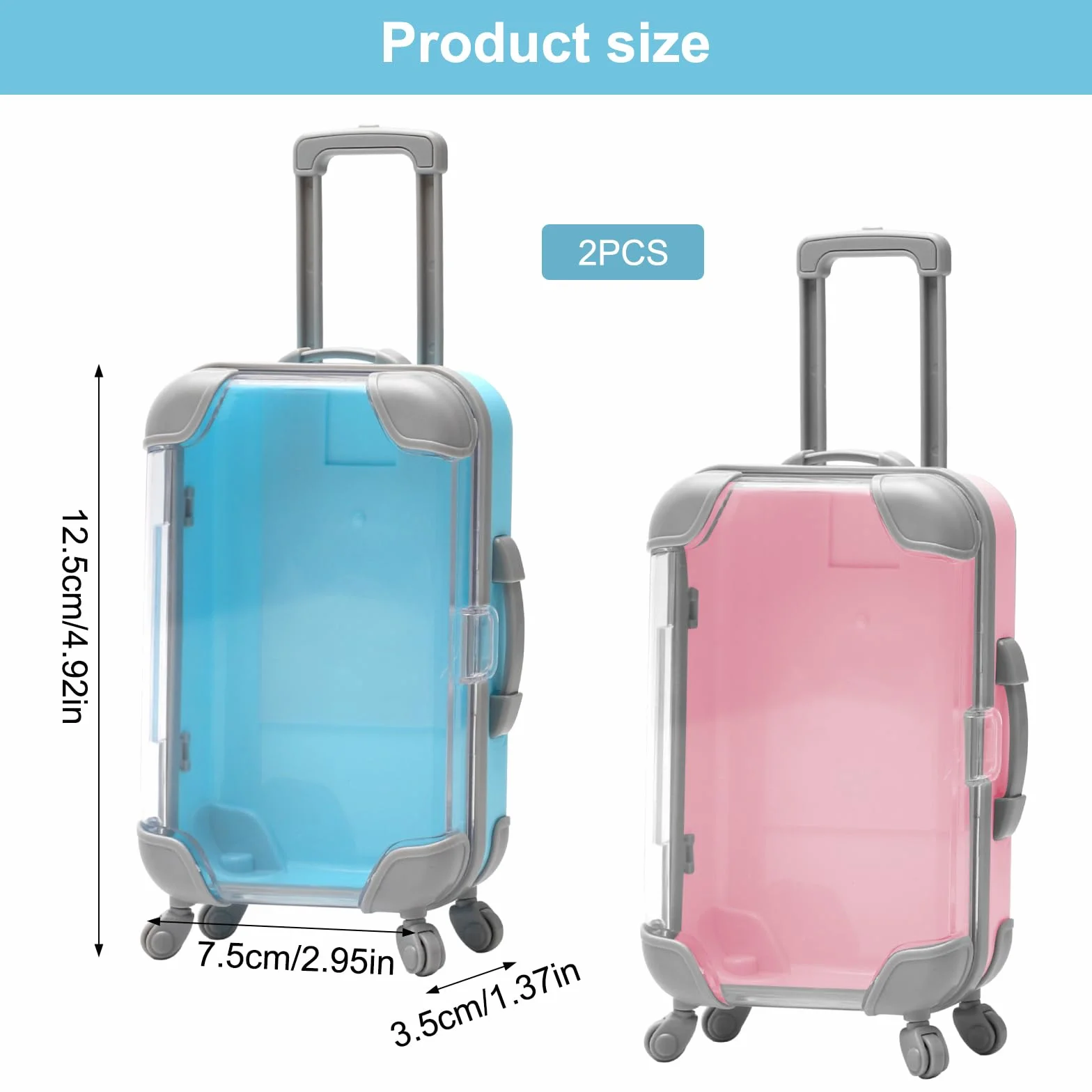 HENGBIRD Mini Maletas pequeñas con Ruedas y asa para Regalar Dinero, Vacaciones y Viajes