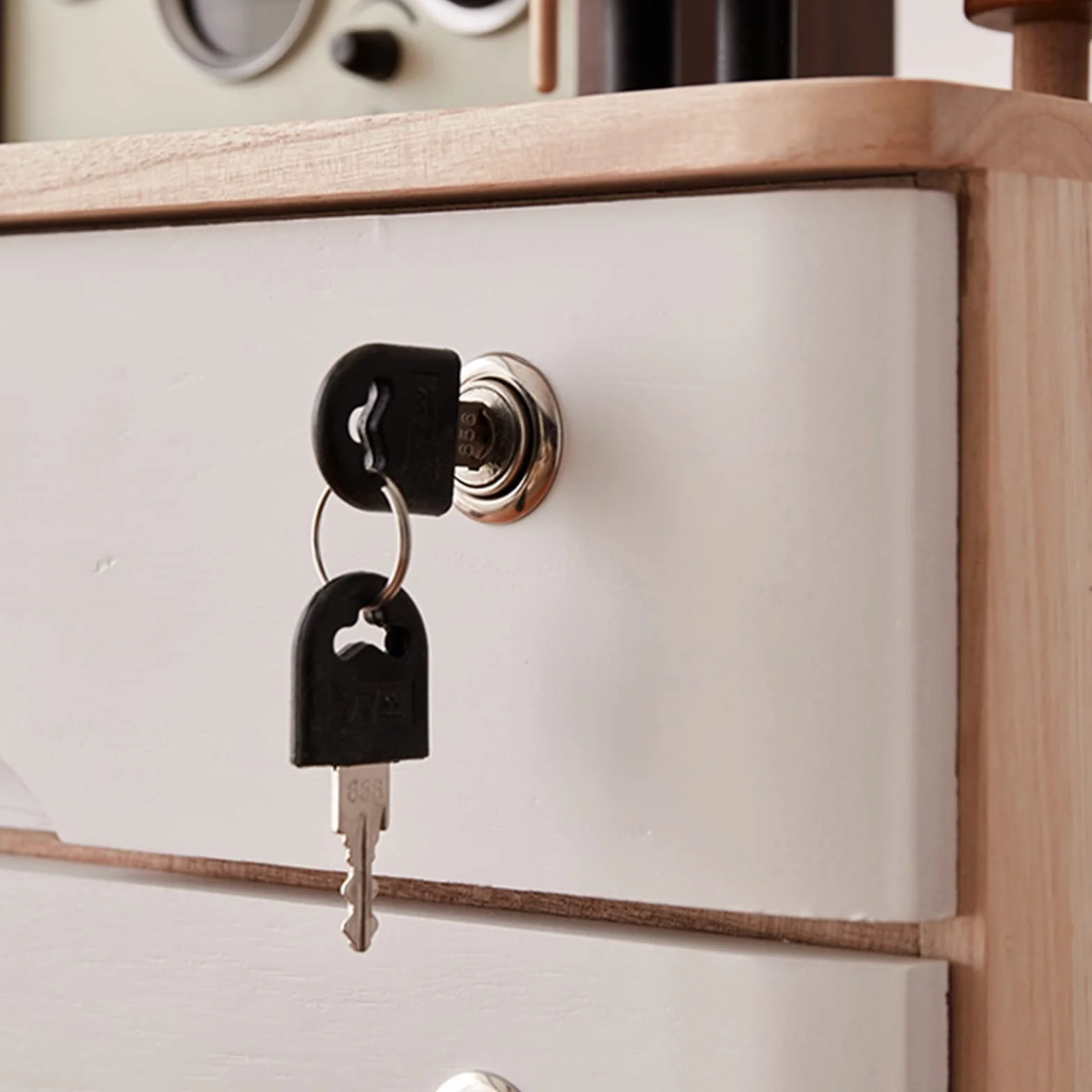 Archivador de escritorio de madera maciza con cerradura con cajones, organiza documentos y suministros de opciones de 1/2/3/4 niveles
