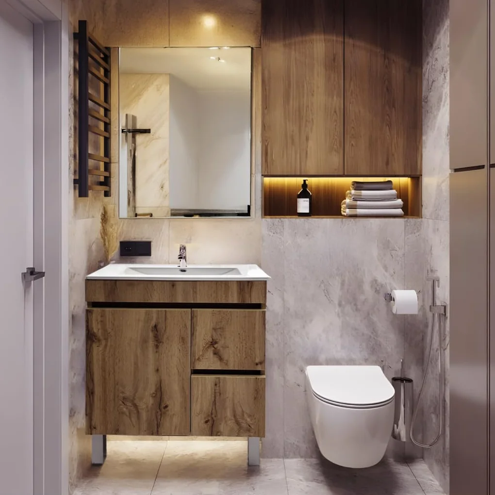 Juego Mueble Baño con Lavabo. Mueble Lavabo 60 cm. Mueble Bajo Lavabo Compacto Preinstalado de Fábrica. Mueble Baño con Lavabo 60 cm con Pie de Porcelana. No Incluye Espejo.