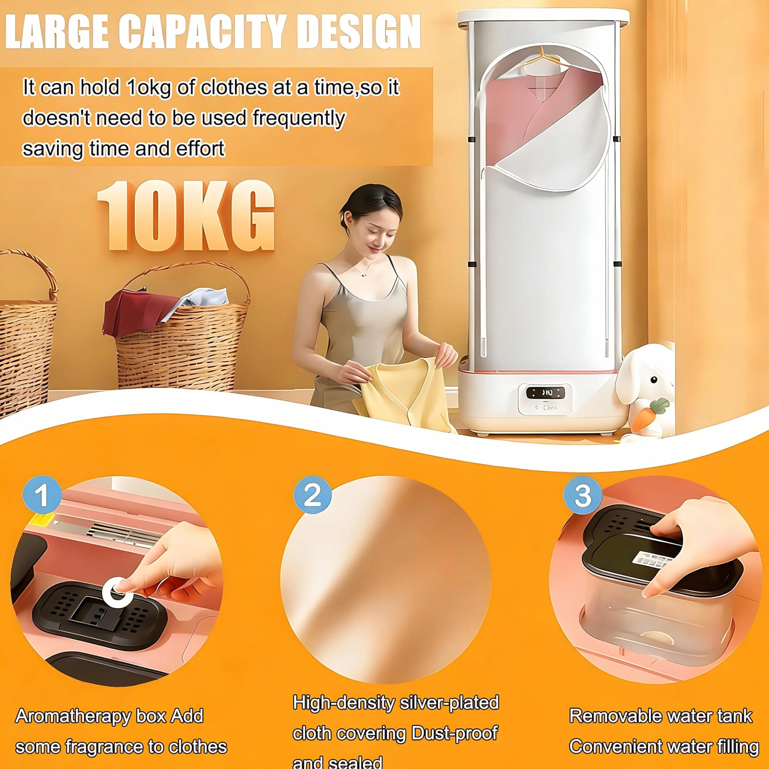Máquina de Planchado a Vapor Automática Plancha Ropa Vertical Máquina de Planchar y Plegar Automática 900W con Secado Inteligente y Función Vapor para Planchado Completo Sin Arrugas