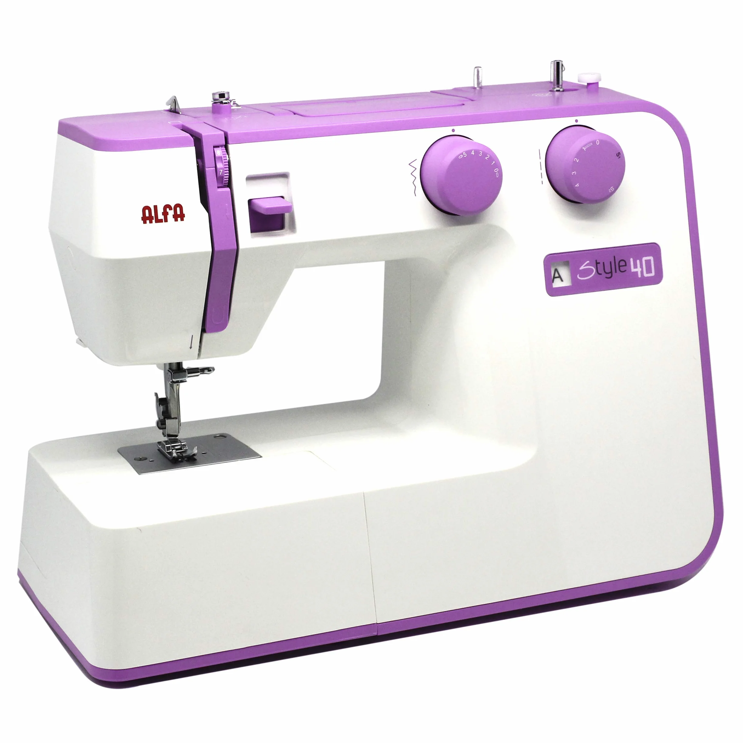 ALFA Máquina de Coser, Style 40, Morada, 31 Puntadas, 30 x 19 x 41 Cm, Accesorios Incluidos