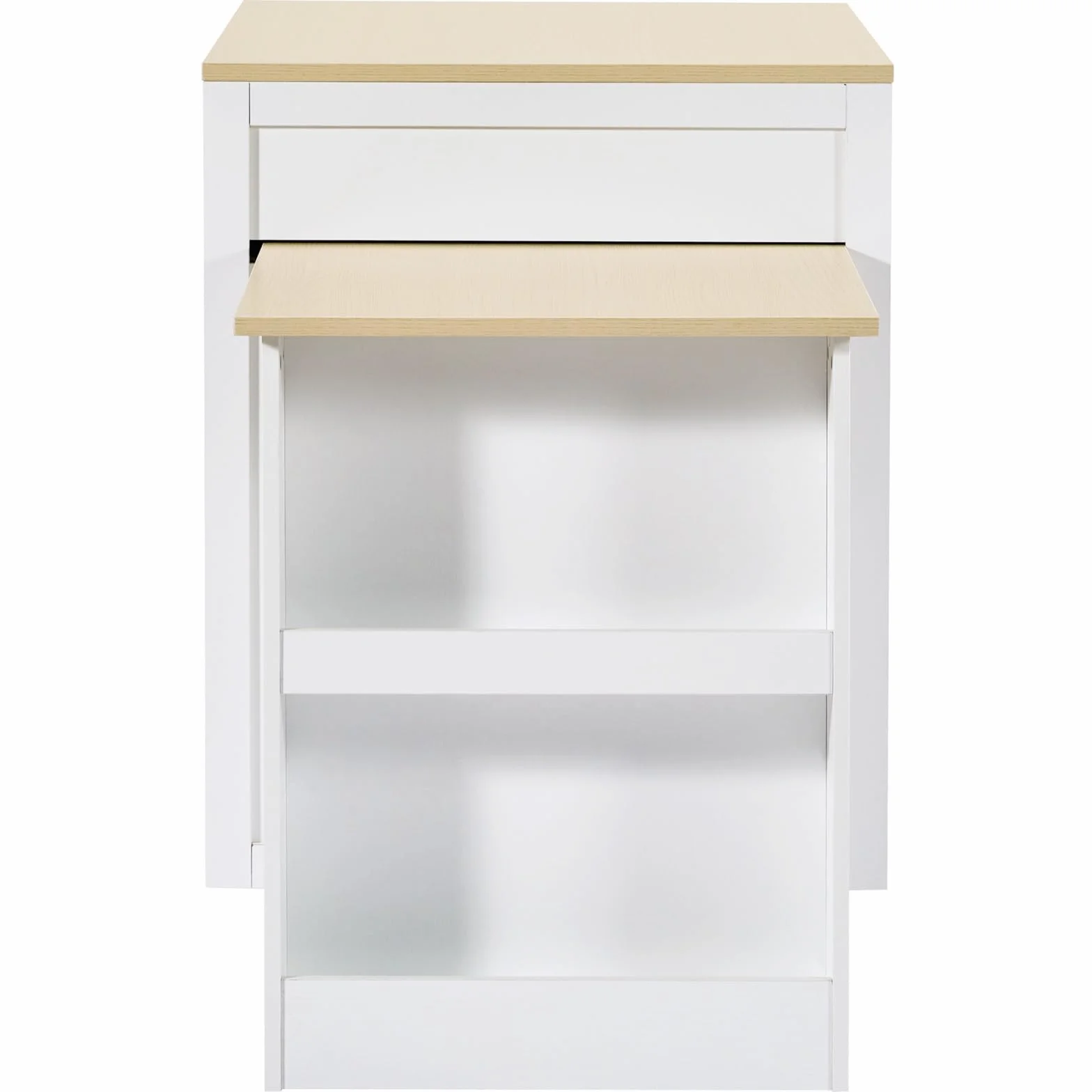 YEHTOKHOME Isla Central Cocina con ruedas y almacenamiento, mesa de comedor extensible 133-202 cm, aparador cocina con 2 cajones, estantes laterales, mesa de bar (blanco-2)