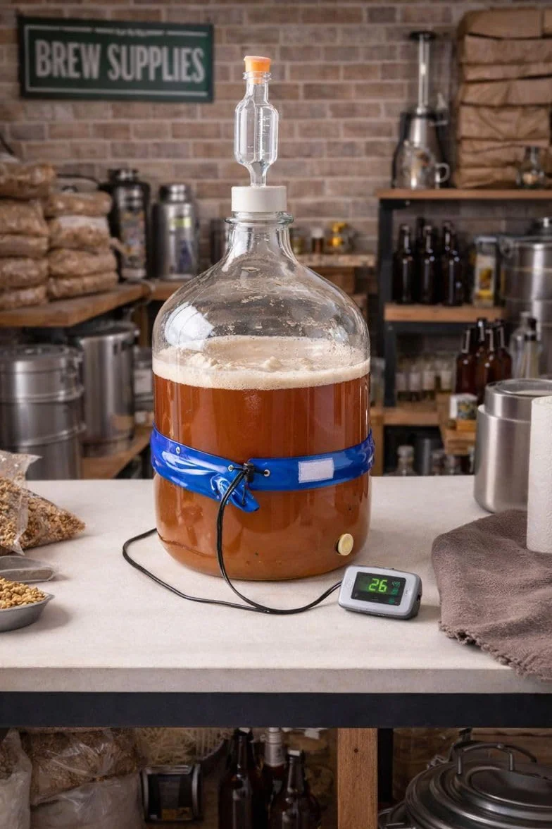 Inicio Brew Calefacción Calefacción Cinturón Pad para Cerveza Vino Licores fermentador+pegatina en termómetro