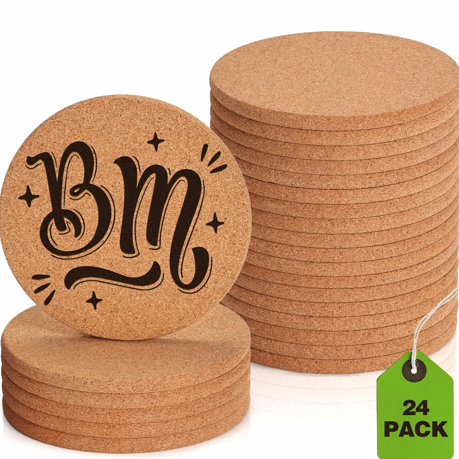 GOH DODD Posavasos de Corcho 4 Pulgadas Gruesos Absorbentes para Manualidades DIY Lasergrabado Sublimación Pintura