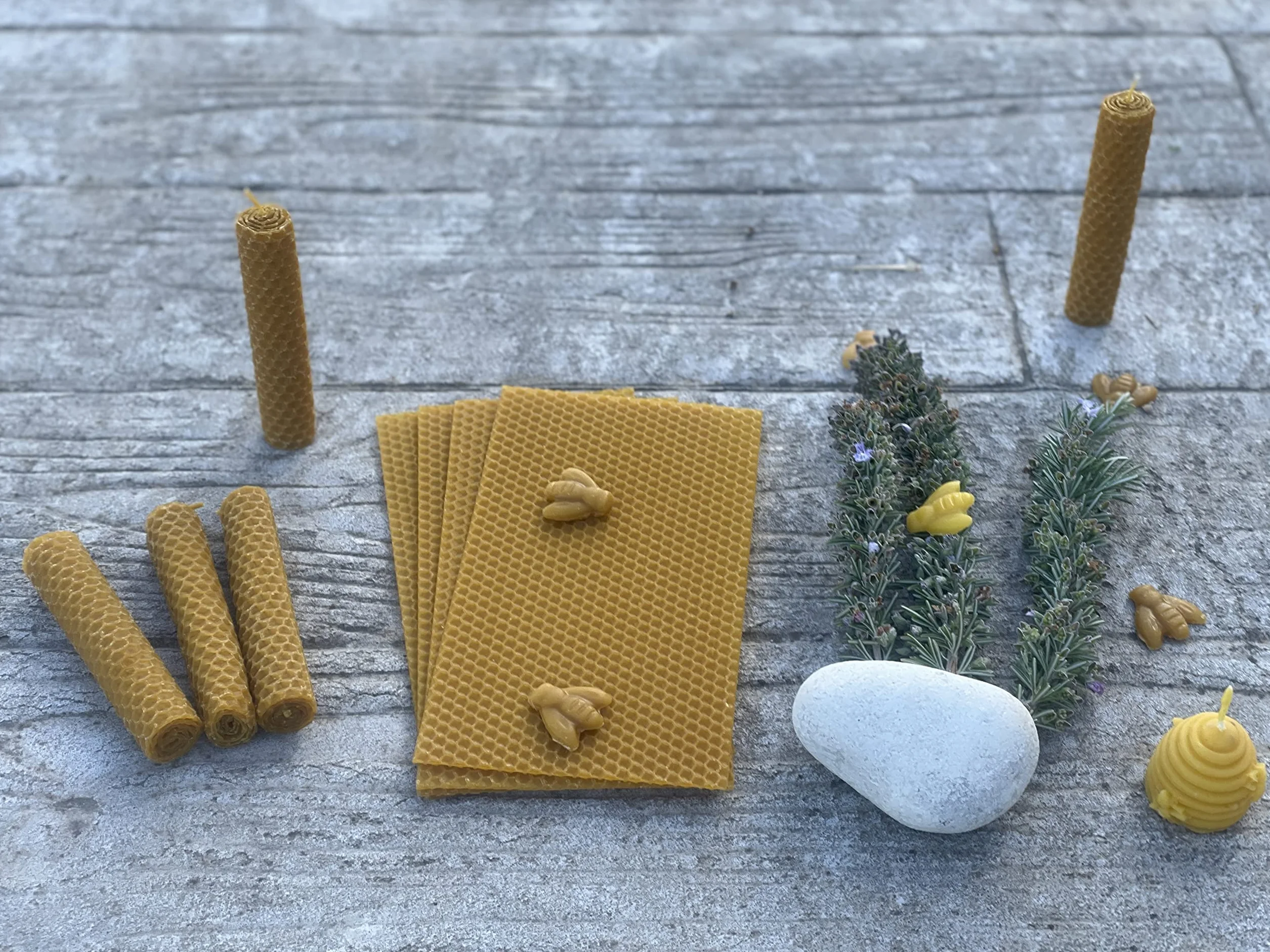 Kit fabricar velas cera abeja natural España 10 láminas 21x11,5 cm + mecha encerada