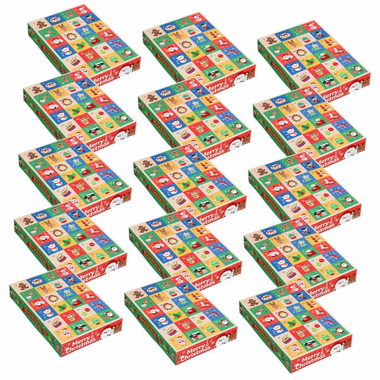PLAFOPE 15piezas Caja De Calendario De Regresiva Para Navidad Cajas Vacías De Calendario De Adviento Diy De Dulces y Regalos Festivos
