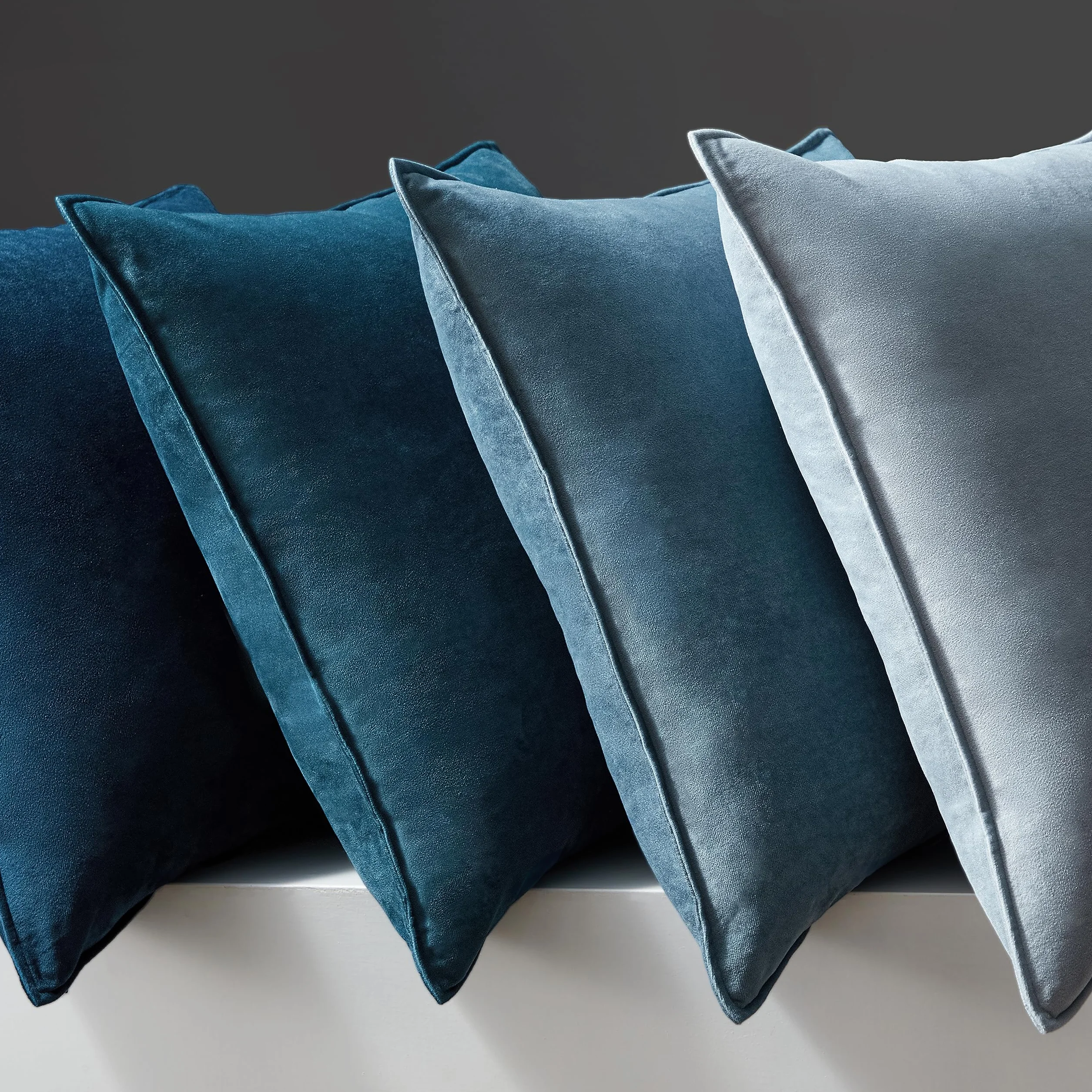 Topfinel Funda Cojin 45x45 Juego de 4 Cojines Azules para Sofa Salon Decoracion Hogar