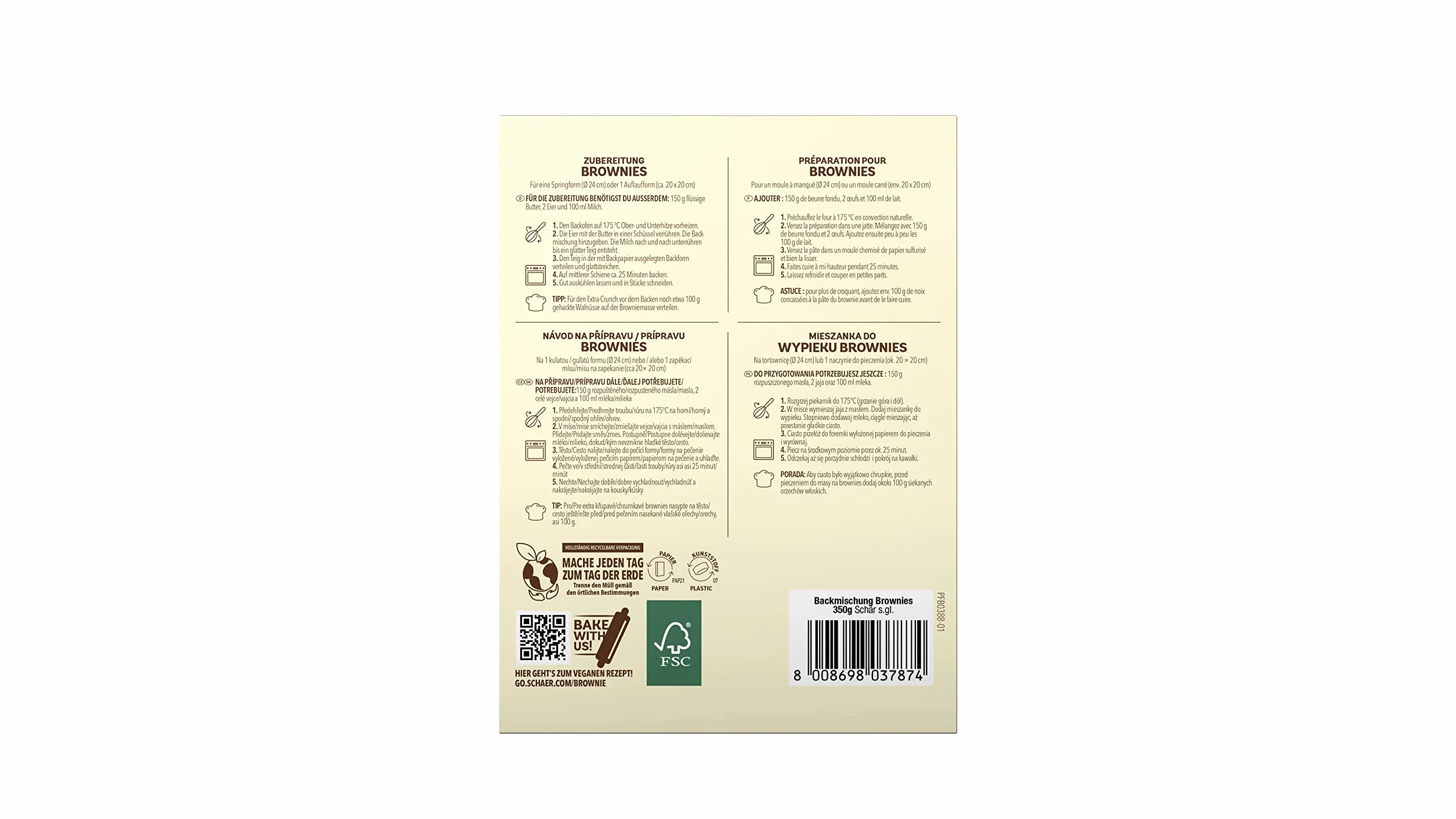 Schar Preparato Brownies 350 G